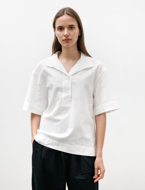 Margaret Howell MHL SS Utility Shirt Textured Cotton White