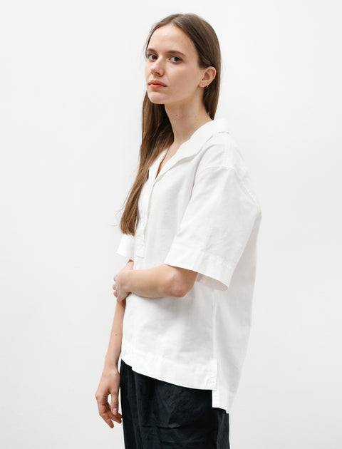 Margaret Howell MHL SS Utility Shirt Textured Cotton White