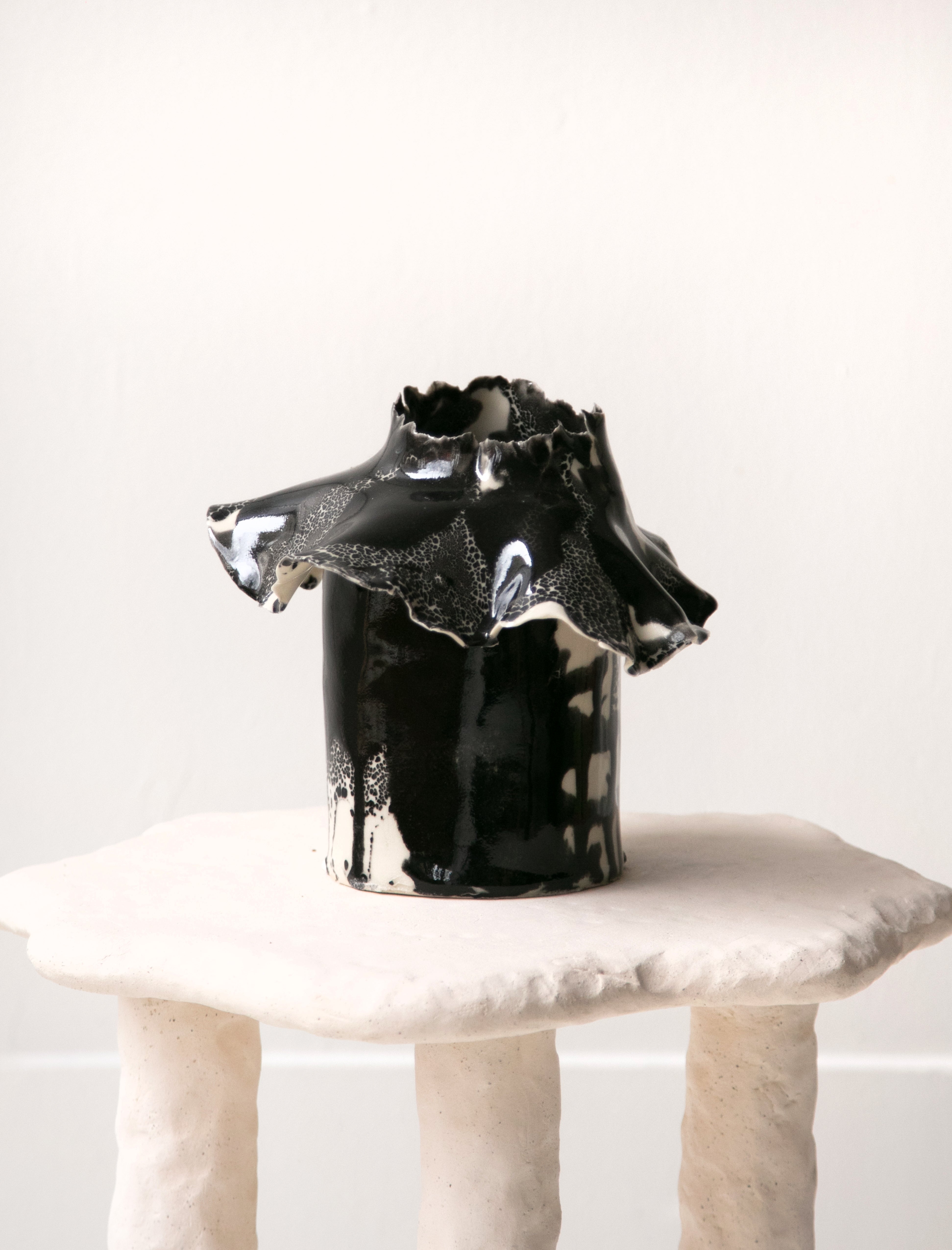 Nathalee Paolinelli Barnacle Vase Terrazzo Black Cream