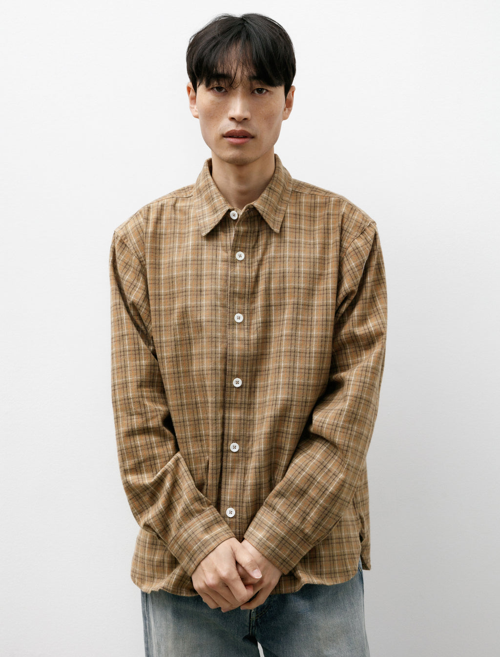 トップス SUBCULTURE COTTON CHECK SHIRT / BROWN SHIRT – SC WEB STORE