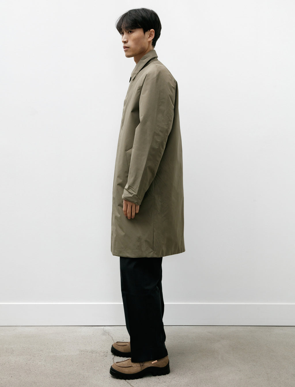 Norse Projects Vargo Raglan Mac Coat Windstopper Sediment Green