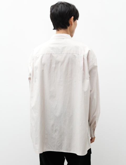 Polyploid Wide Shirt B Beige Stripe