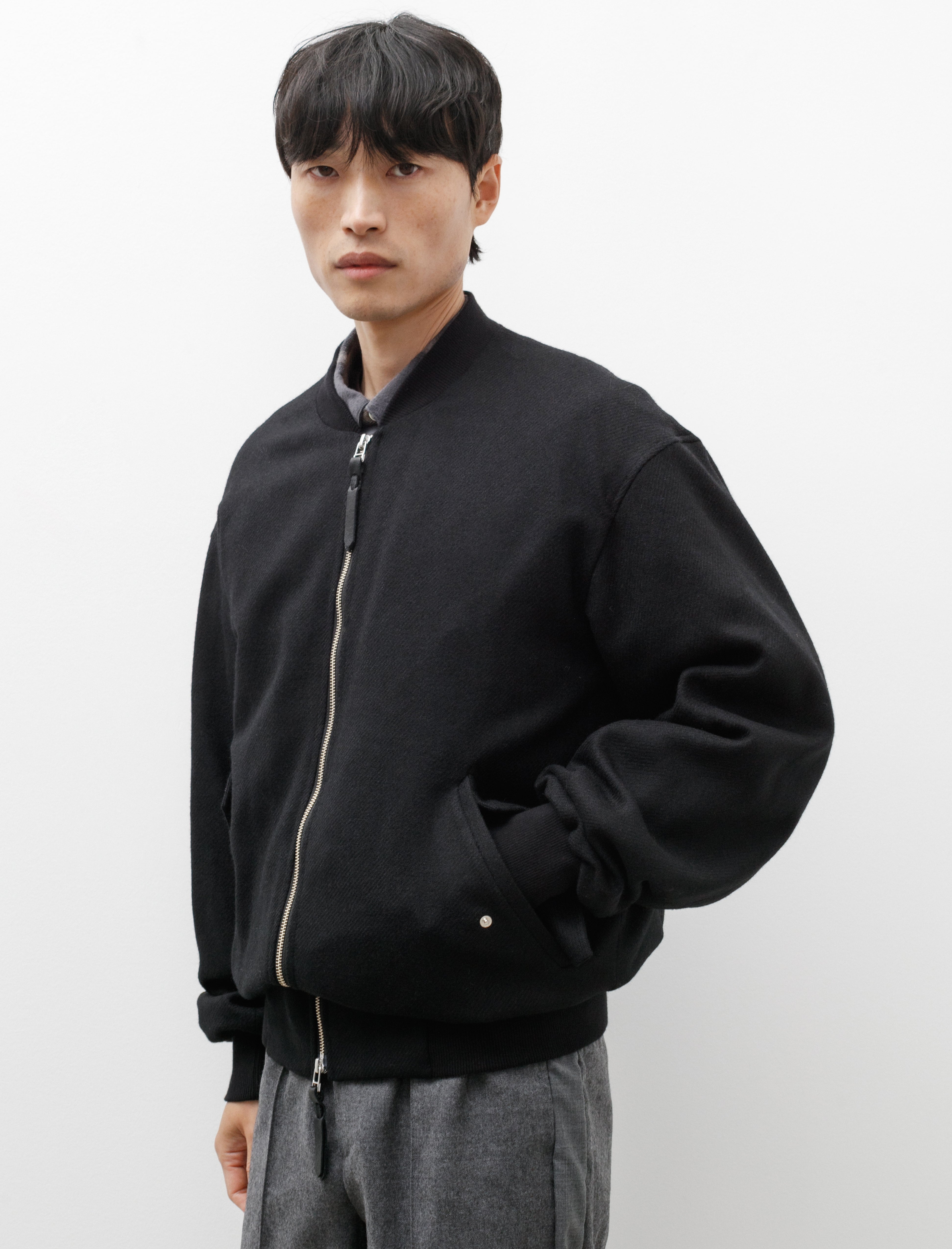Polyploid Flight Jacket C Black Wool