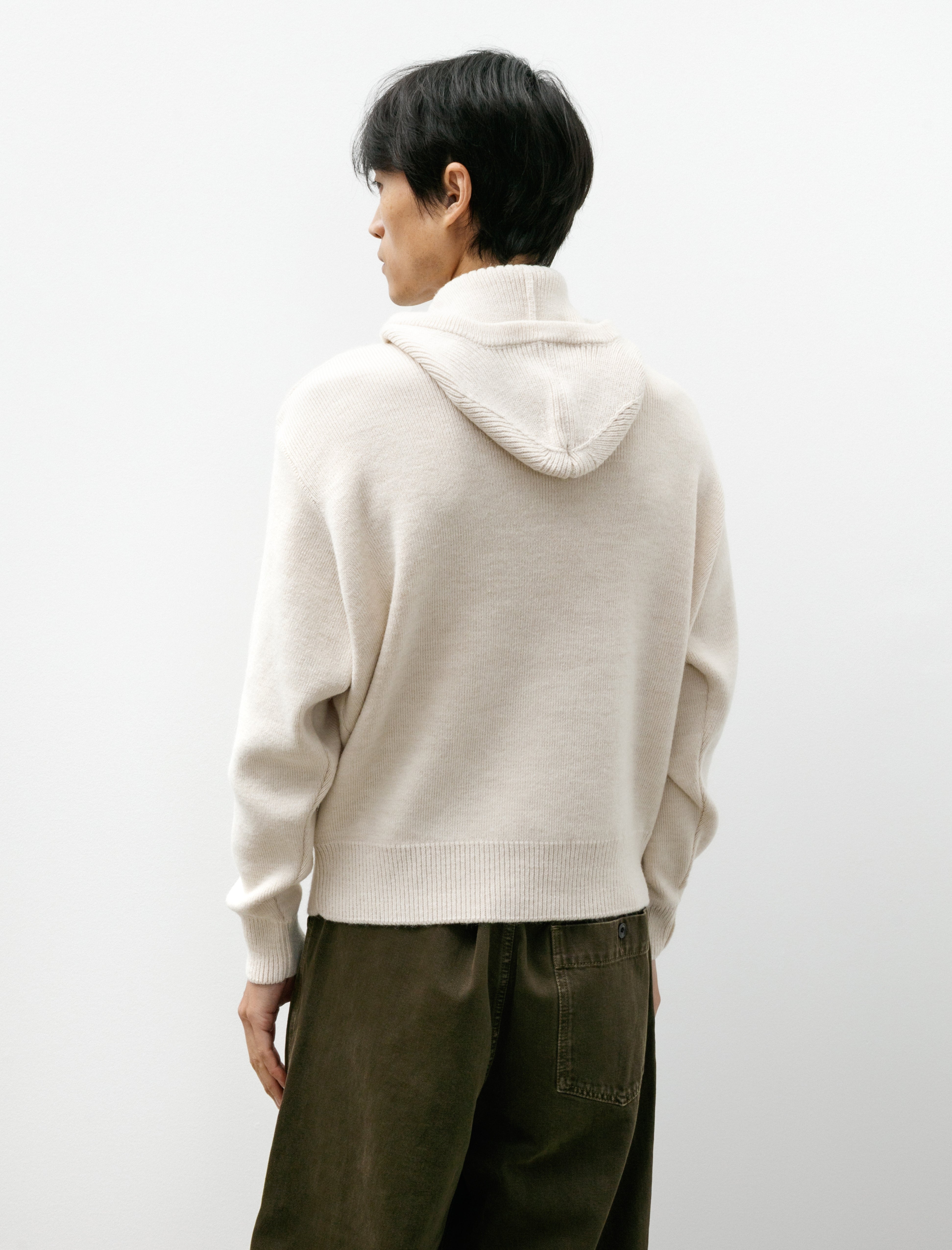 Lemaire Hooded Sweater Light Cream