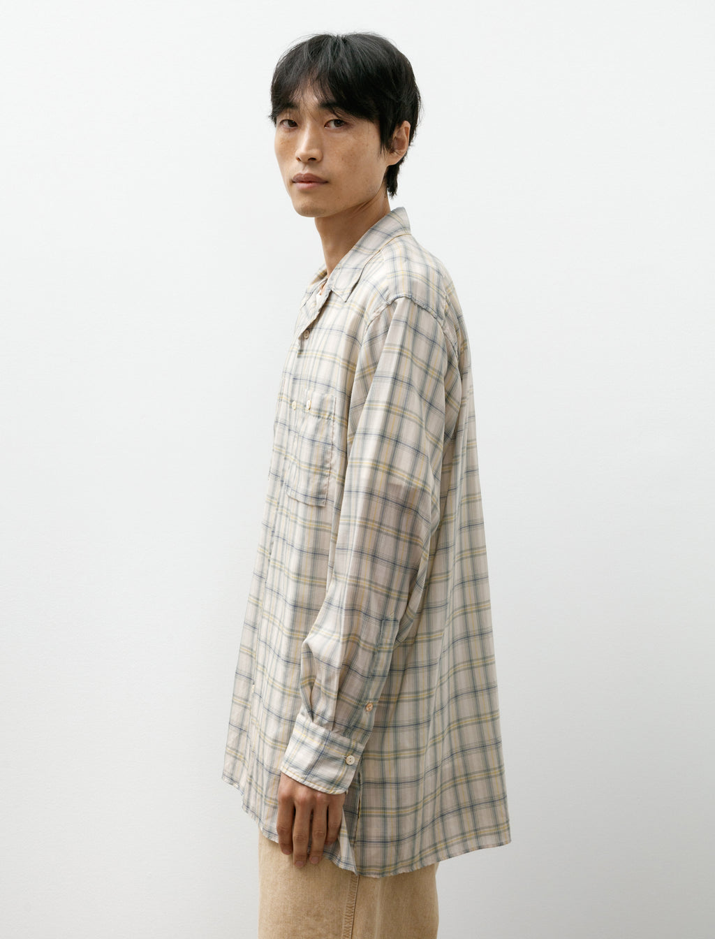 Maatee & Sons Work Shirt Check Fade Ivory – Neighbour