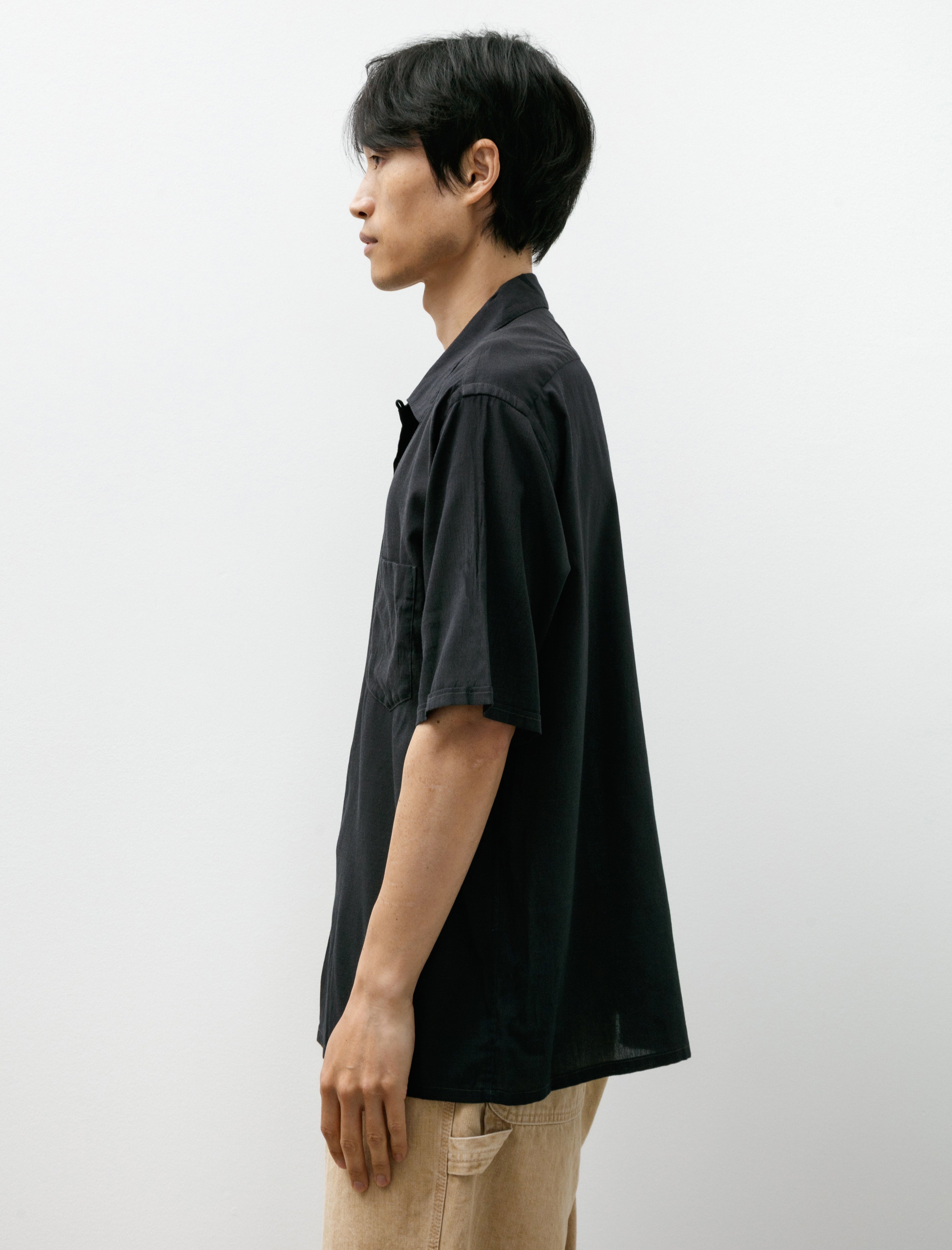Maatee & Sons Short Sleeve OP Shirt Black Chambray