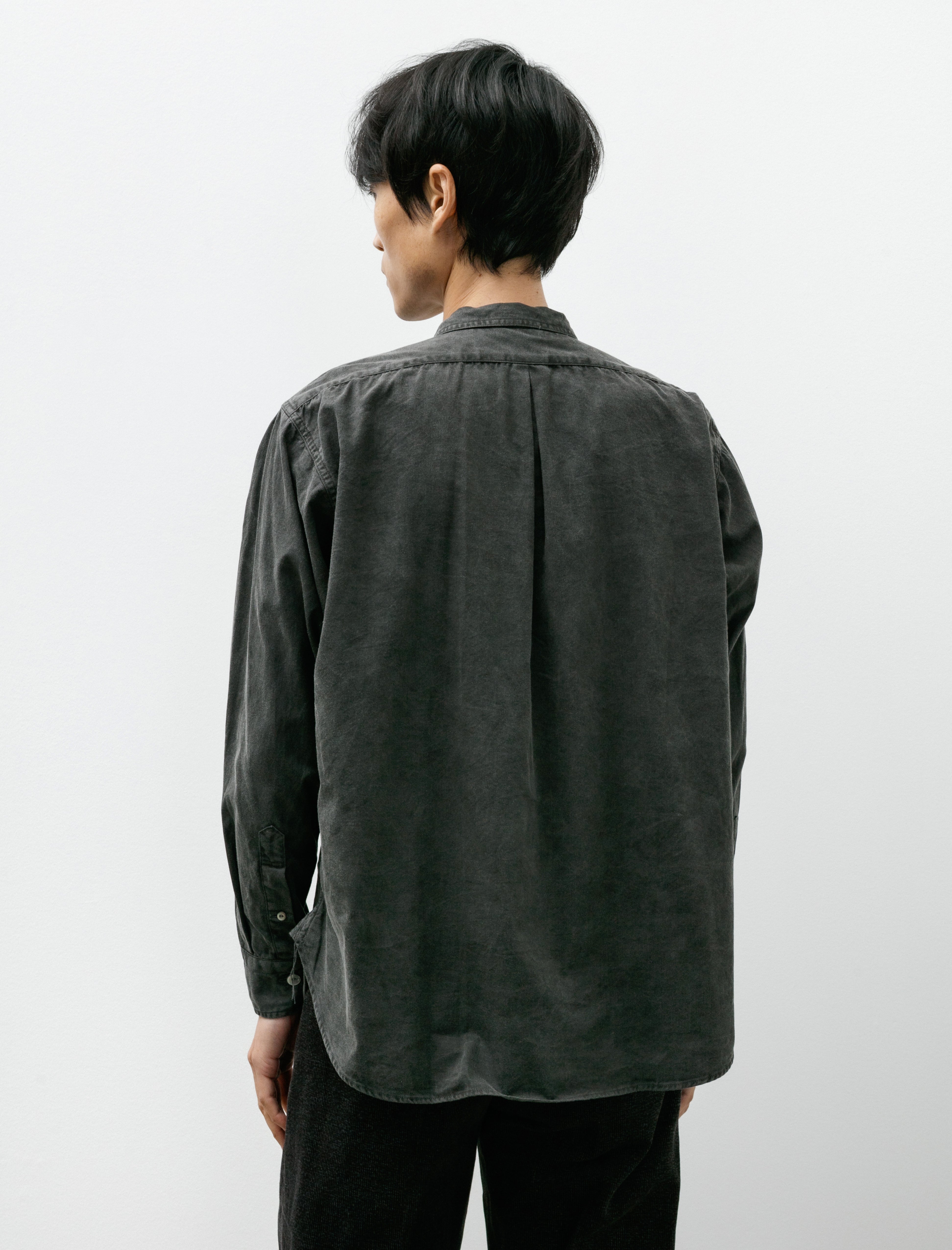 Taiga Takahashi Lot 106 Narrow Collar Shirt Sumi Dyed Black