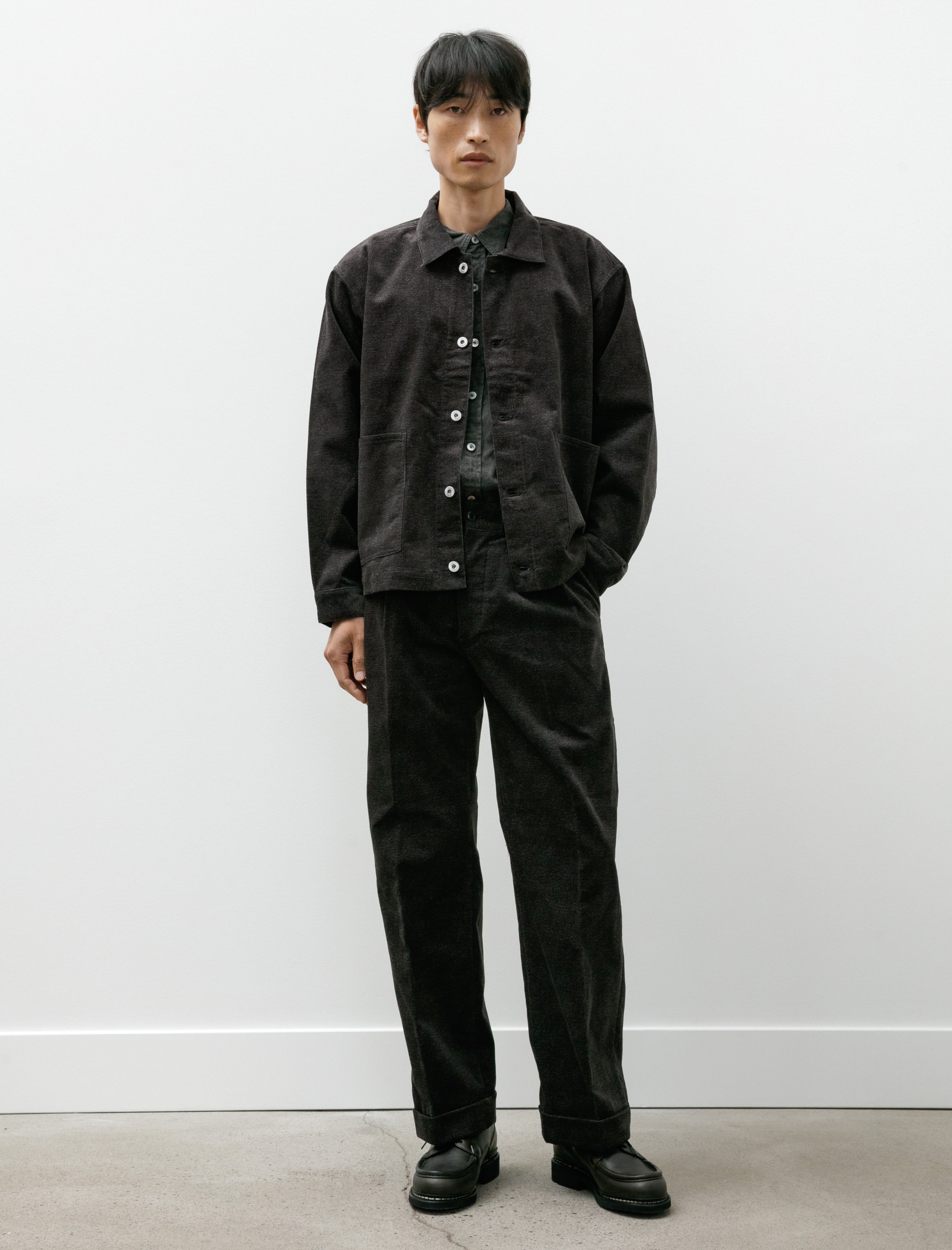 Taiga Takahashi Lot 201 Work Trousers Melange Charcoal