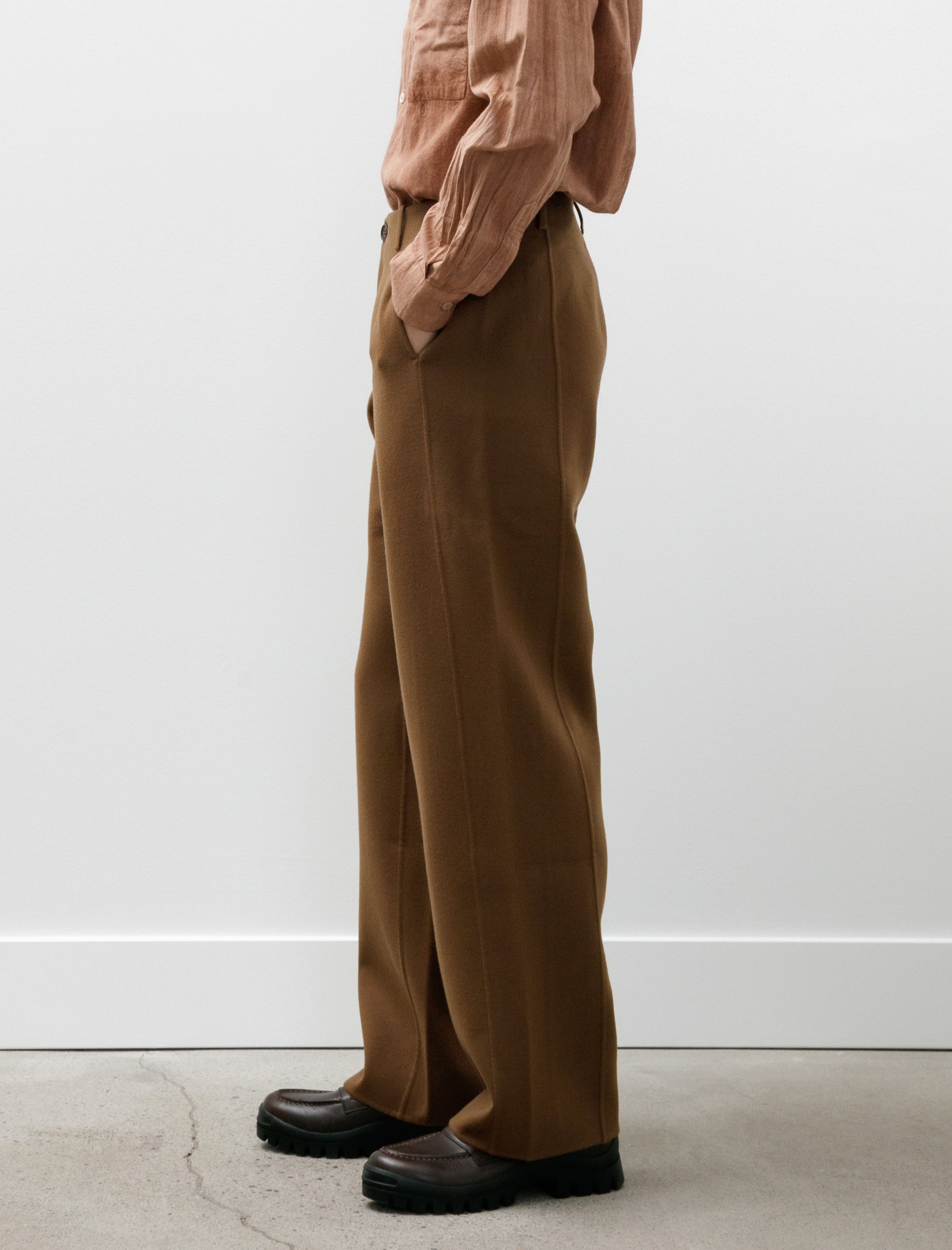 Seya Light Double Face Pants Super Fine 110 Merino Squirrel