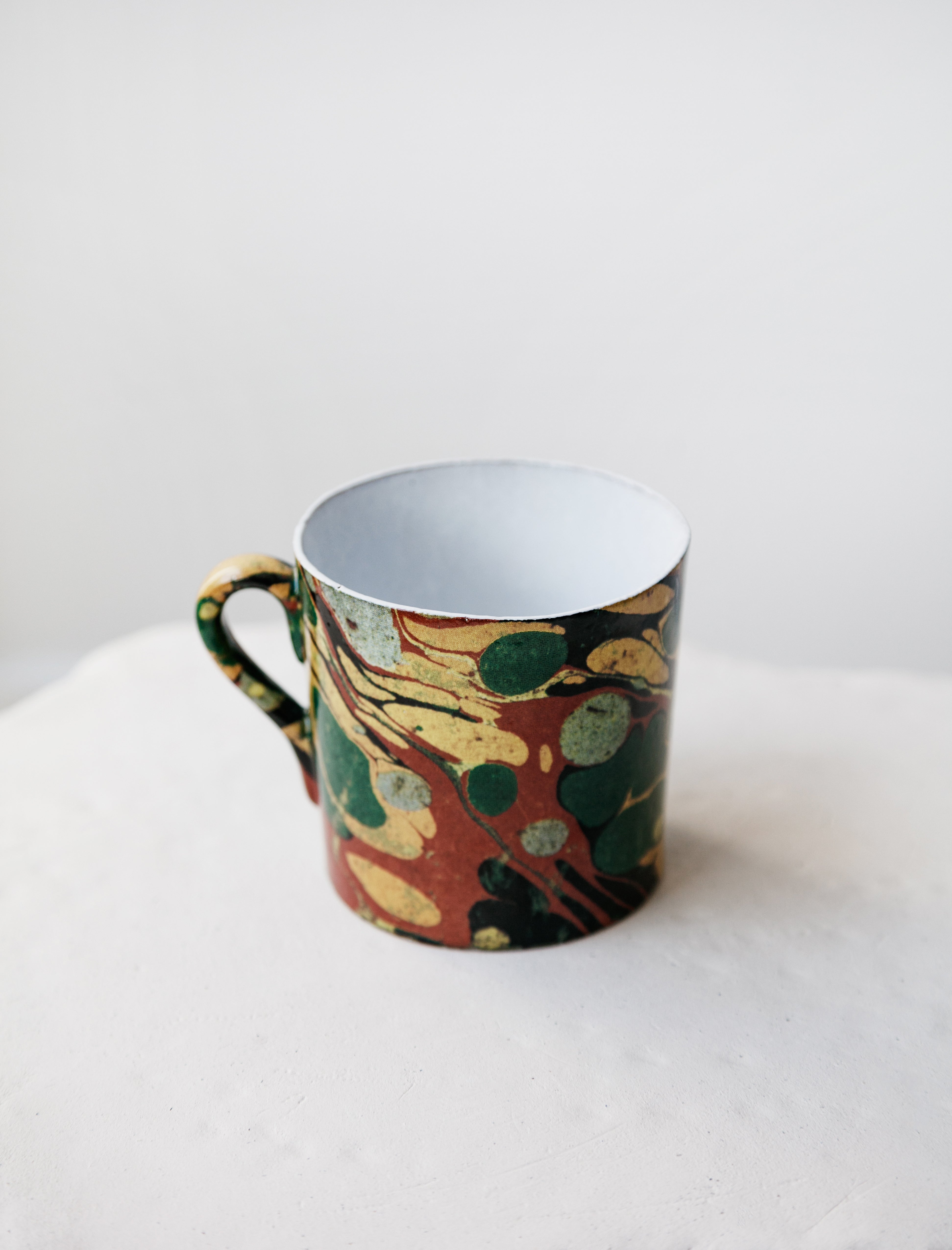 Astier de Villatte Green Yellow Red Marbled Cup