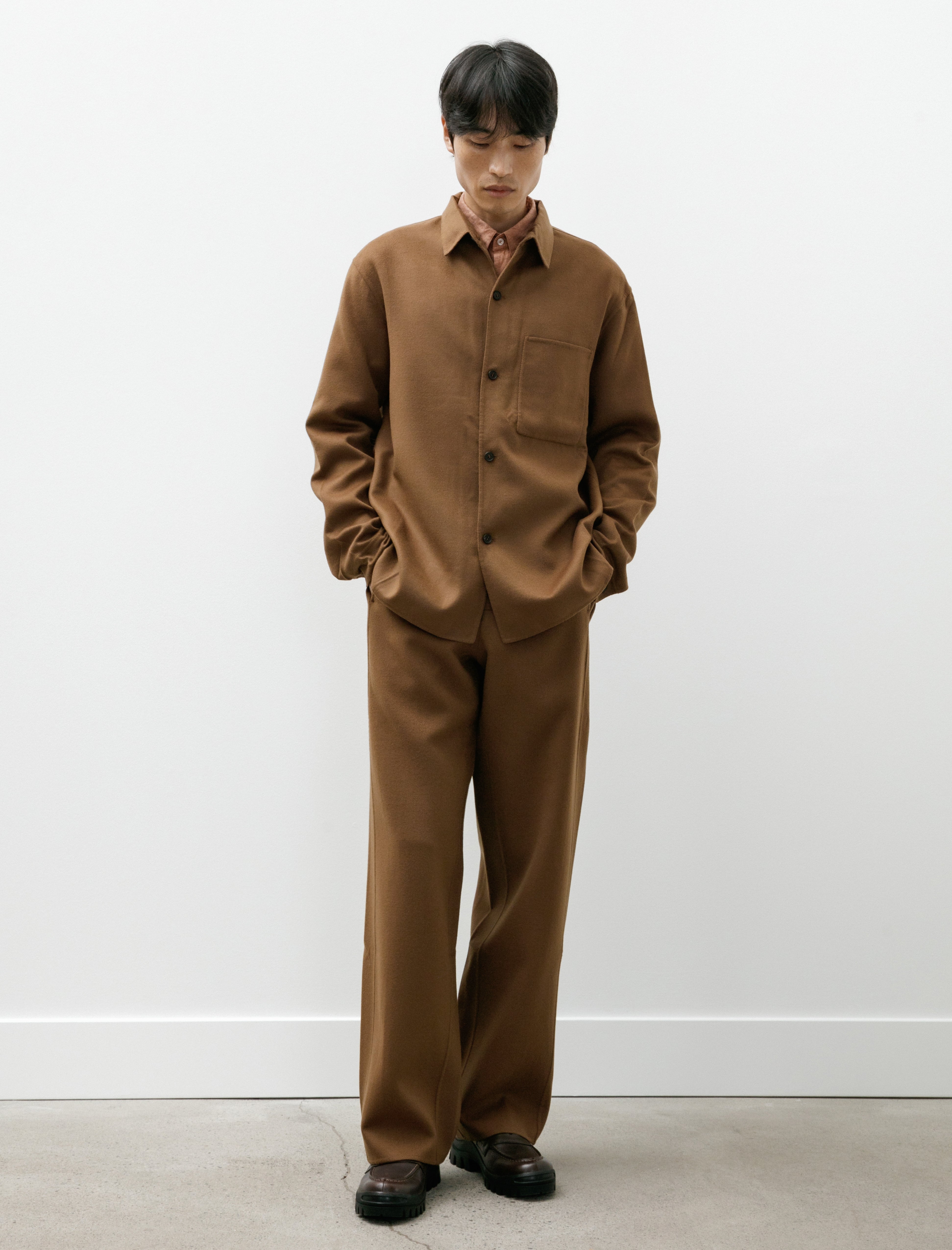 Seya Light Double Face Pants Super Fine 110 Merino Squirrel