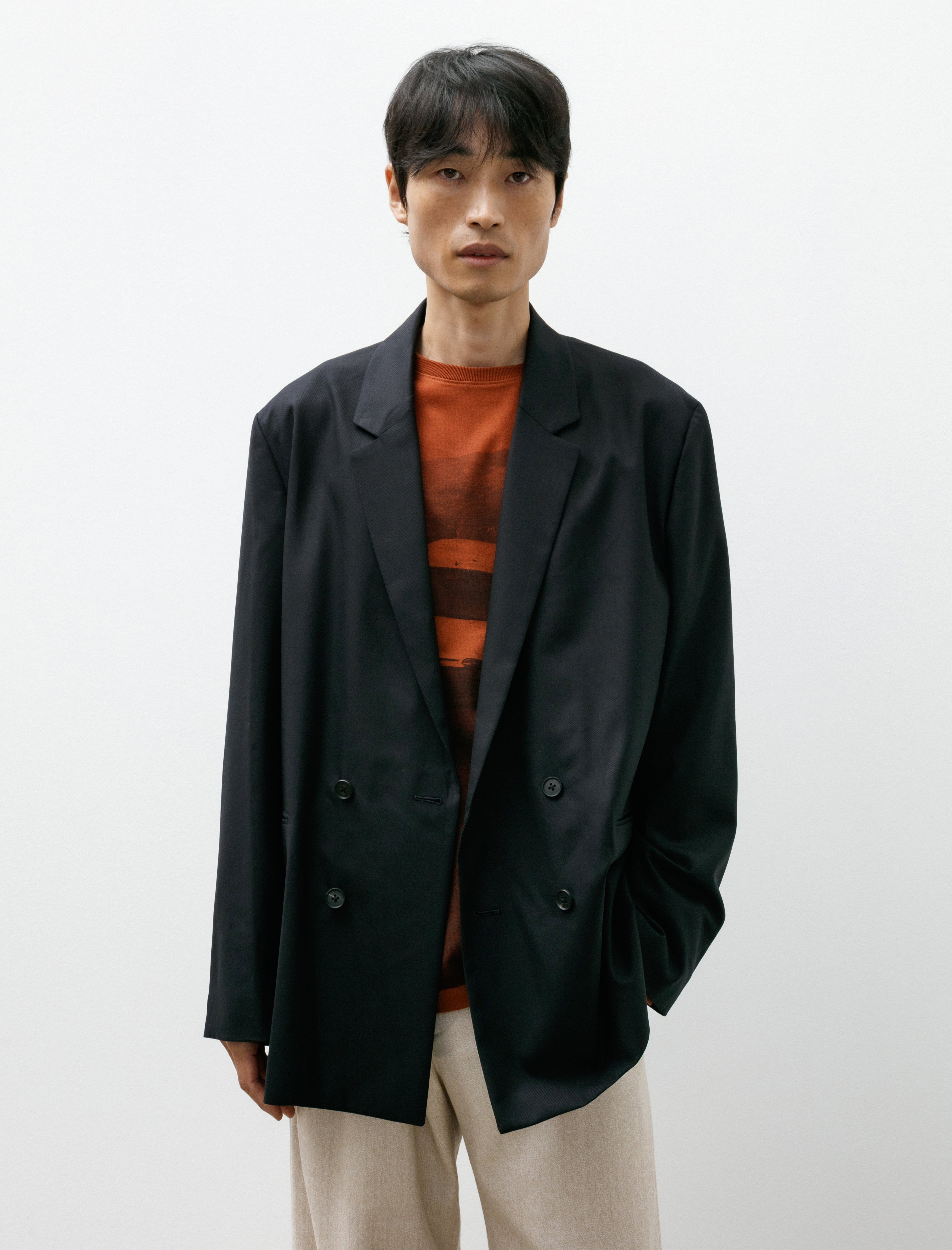 Seya Tailored Jacket Cashmere Silk Twill Midnight