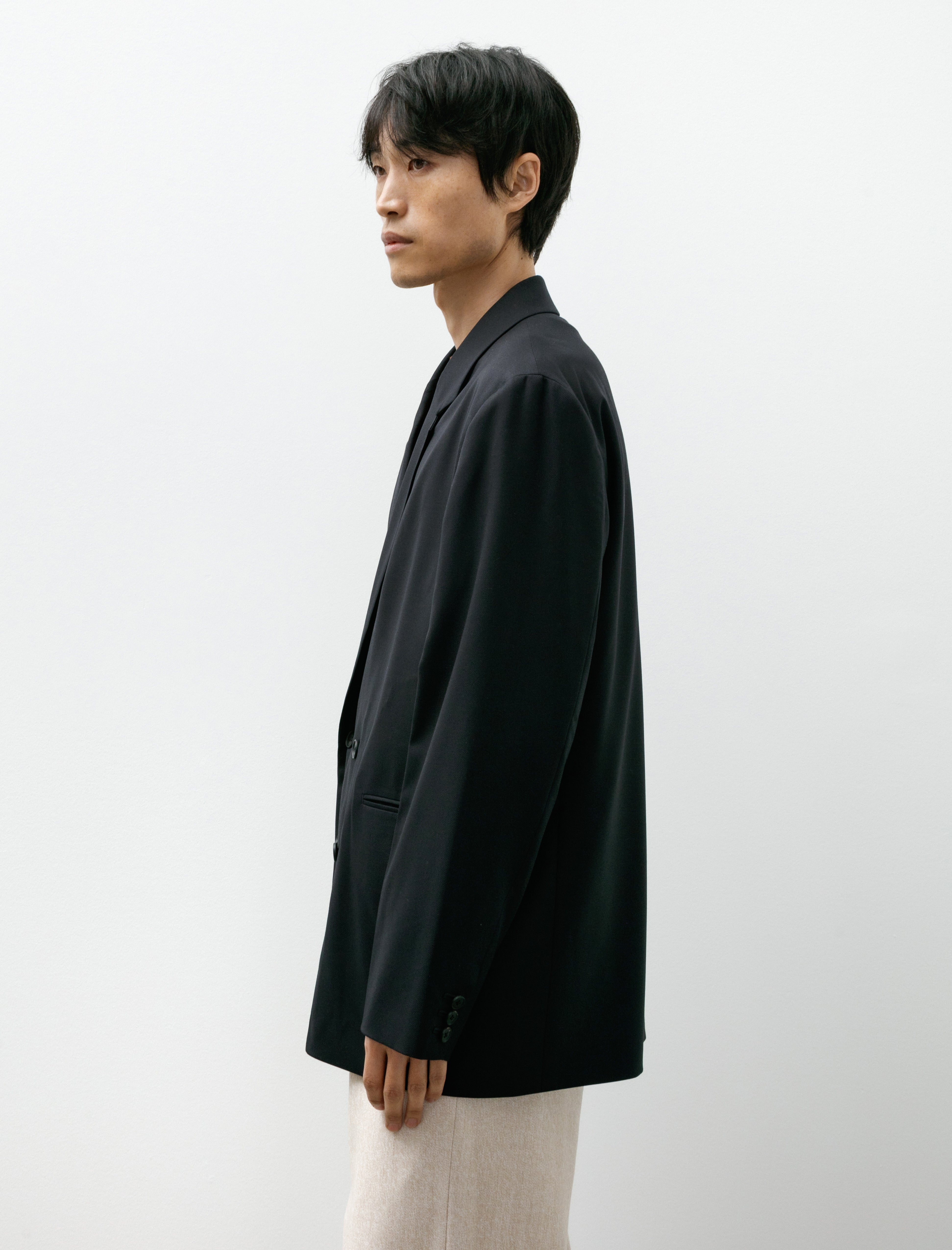 Seya Tailored Jacket Cashmere Silk Twill Midnight