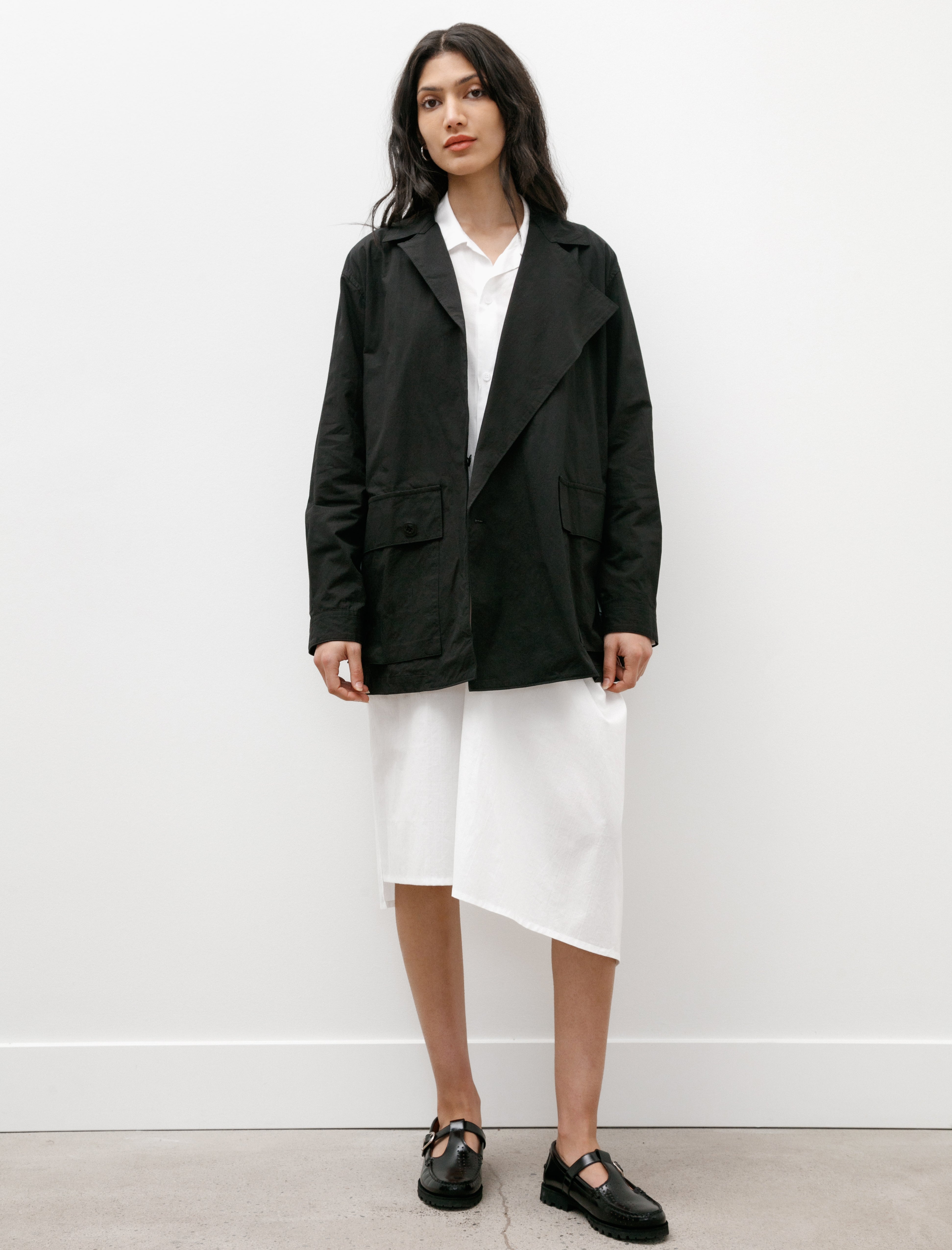 Y's by Yohji Yamamoto Short Jacket with Gusset Pocket Black