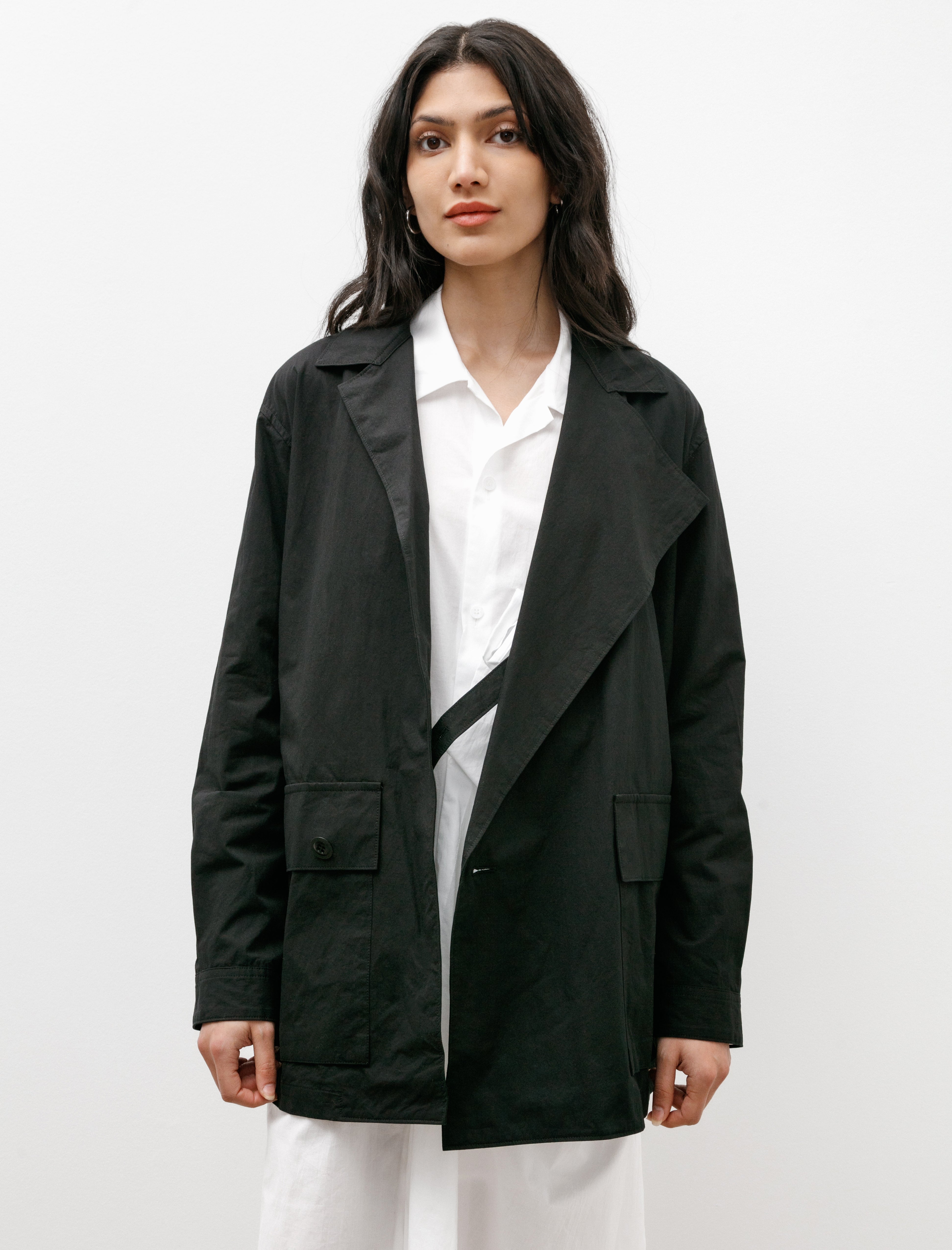 Y's by Yohji Yamamoto Short Jacket with Gusset Pocket Black