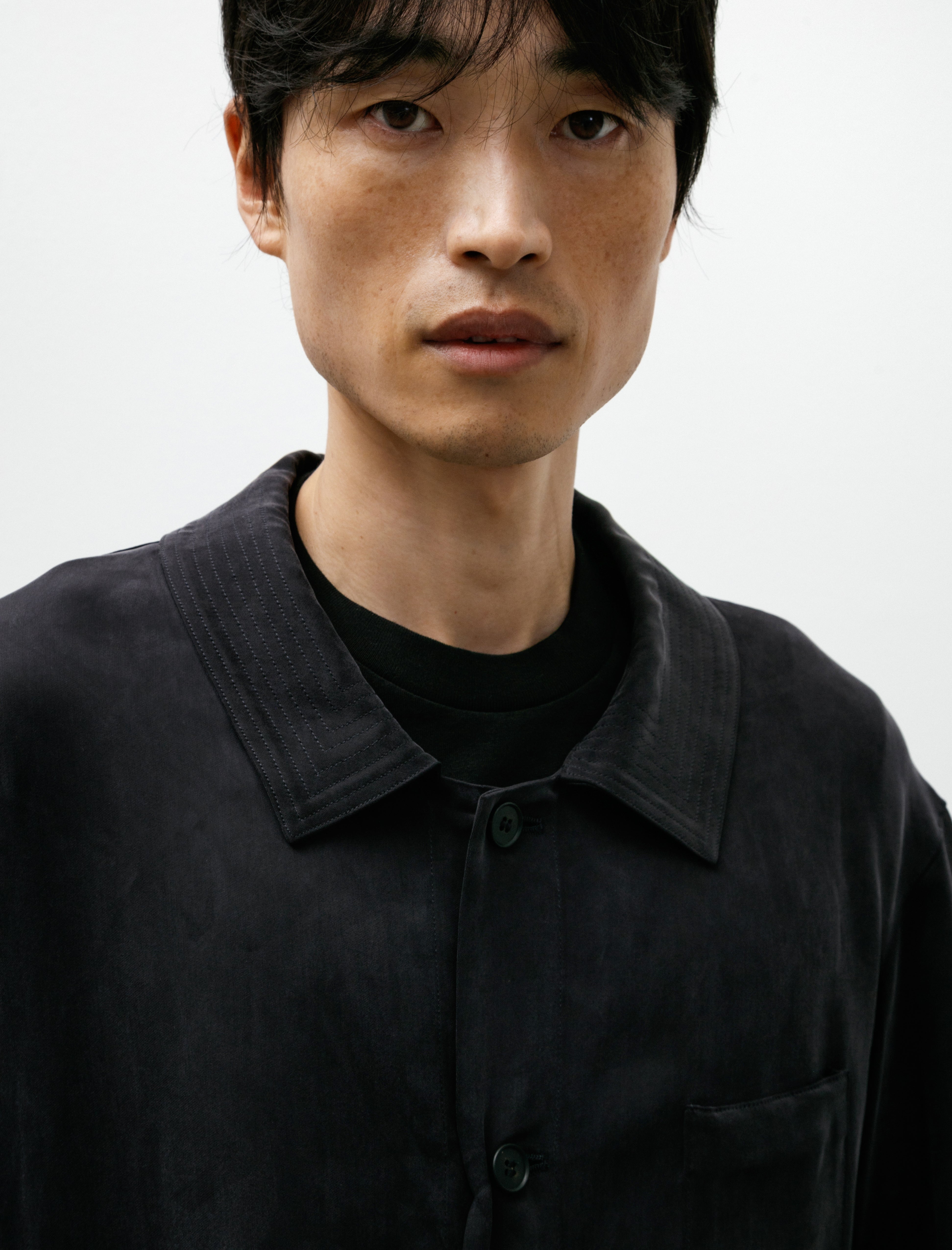 Seya Le Villaret Over Shirt Vintage Silky Cupro Black