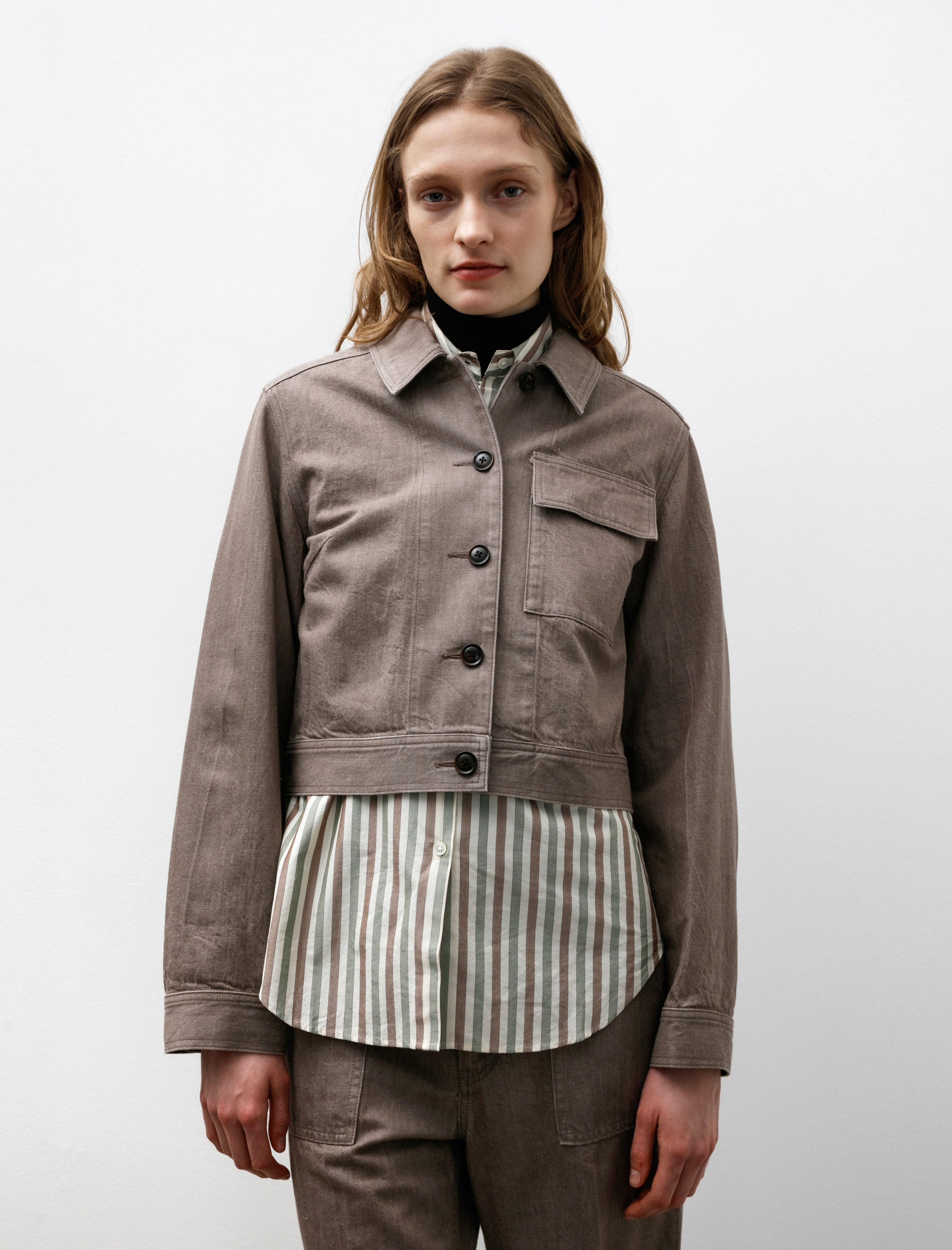 Ernie Palo Denim Short Blouson Beige