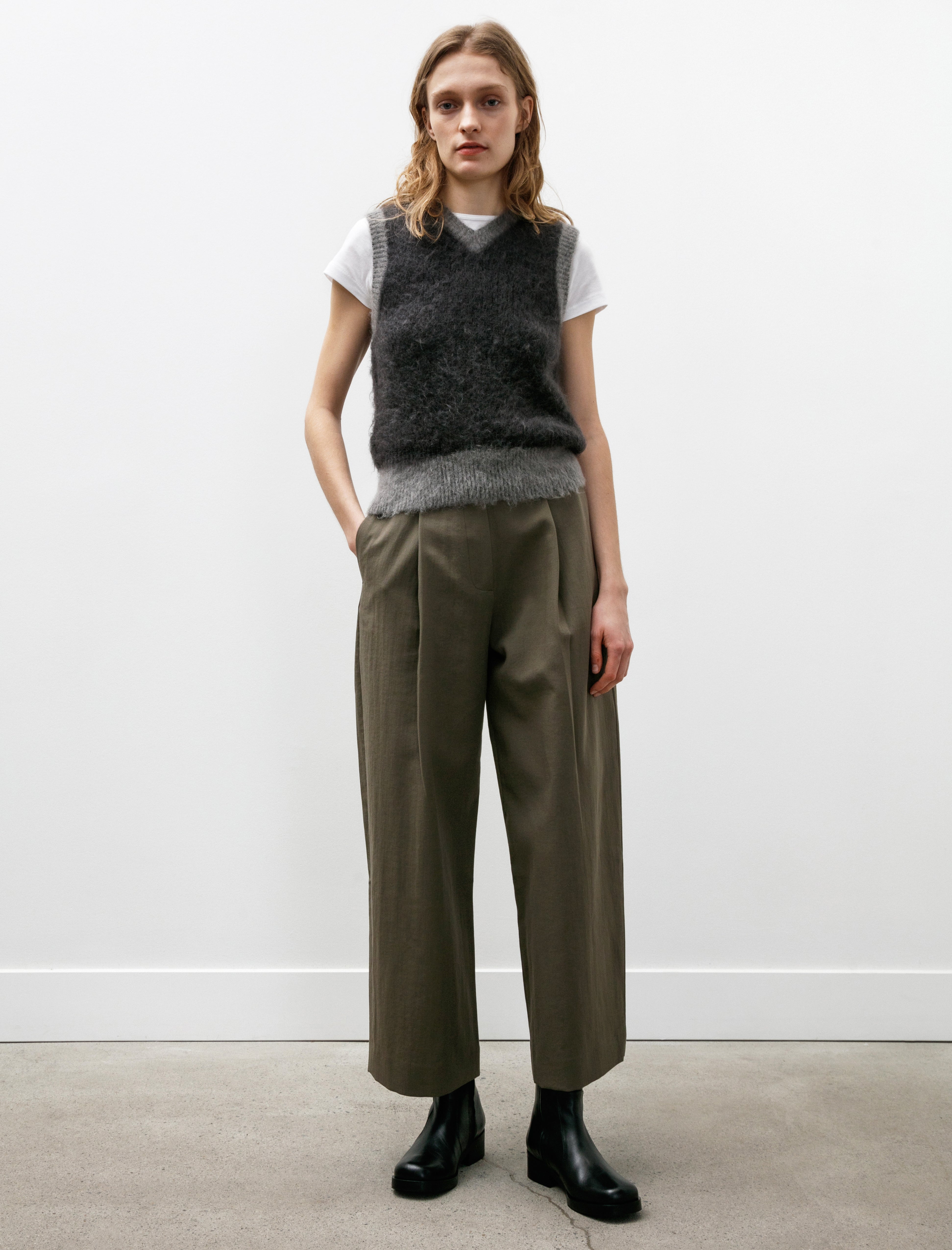 Studio Nicholson Ansell Deep Pleat Pants Fossil