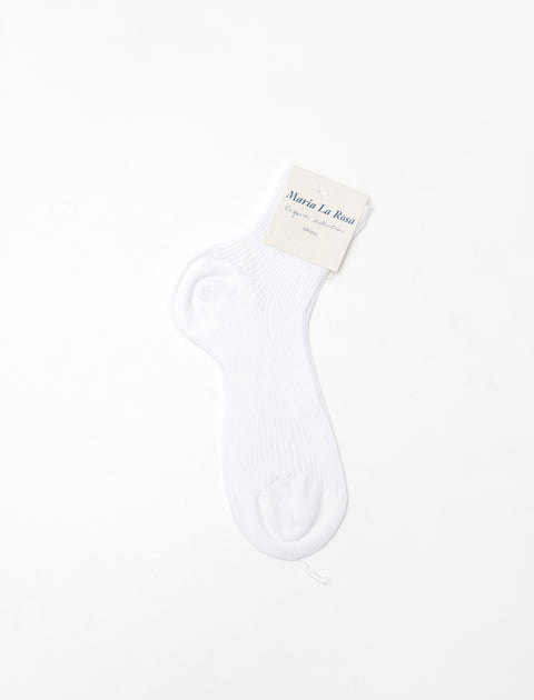 Maria La Rosa Short Cotton Socks Bianco