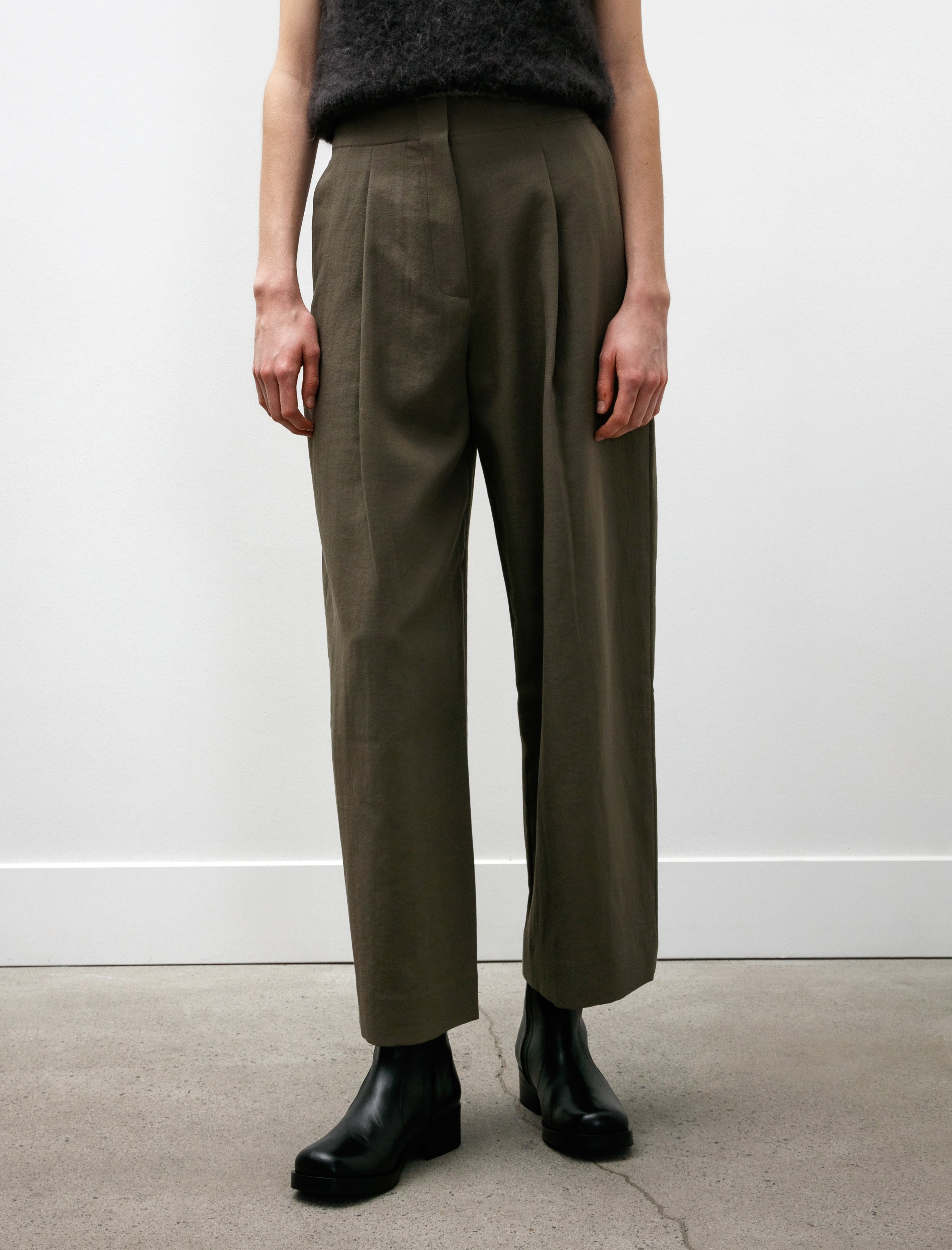 Studio Nicholson Ansell Deep Pleat Pants Fossil
