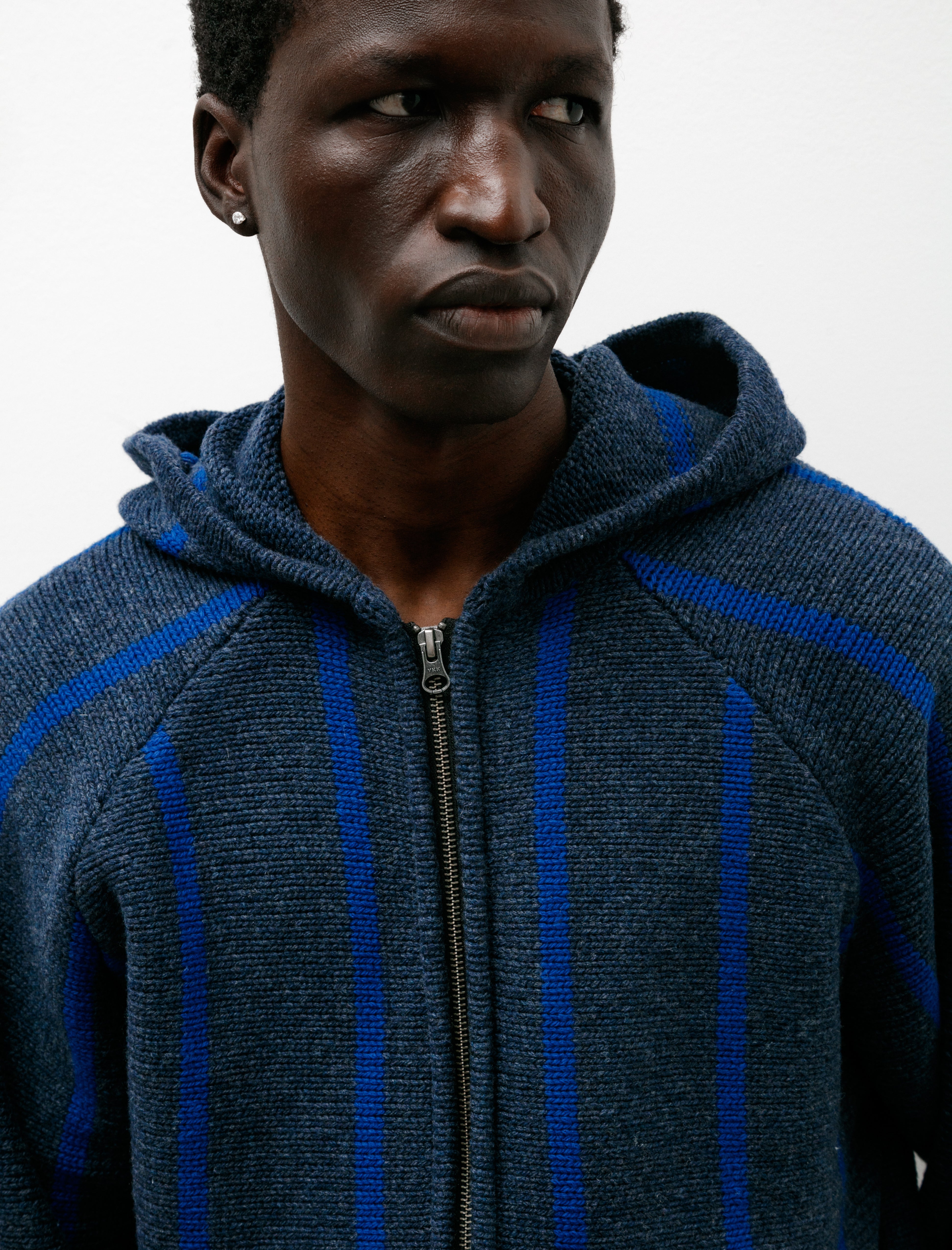 Adsum Wool Zip DR Blue Stripe