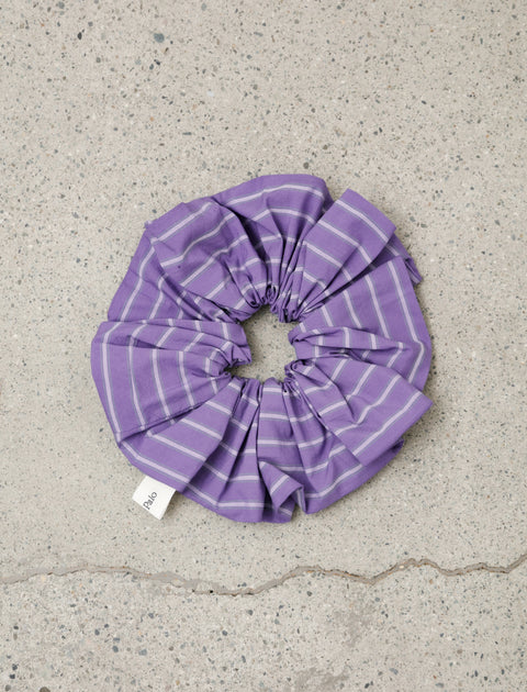 Ernie Palo Striped Scrunchie Purple