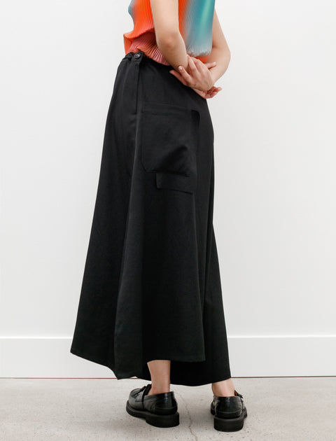 Y's by Yohji Yamamoto Asymmetrical Flare Pants Black