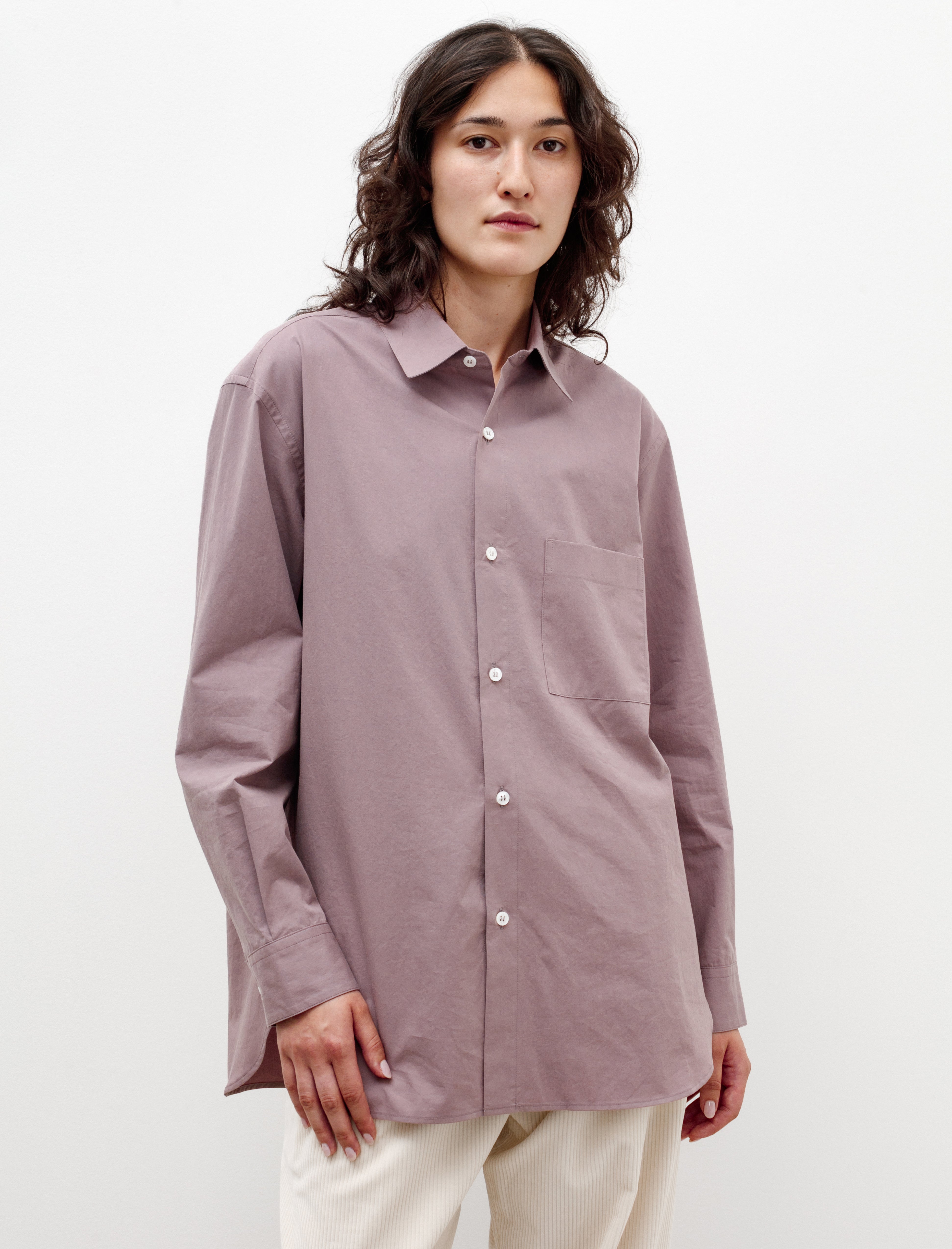 Cristaseya Oversized Classic Collar Shirt Mauve