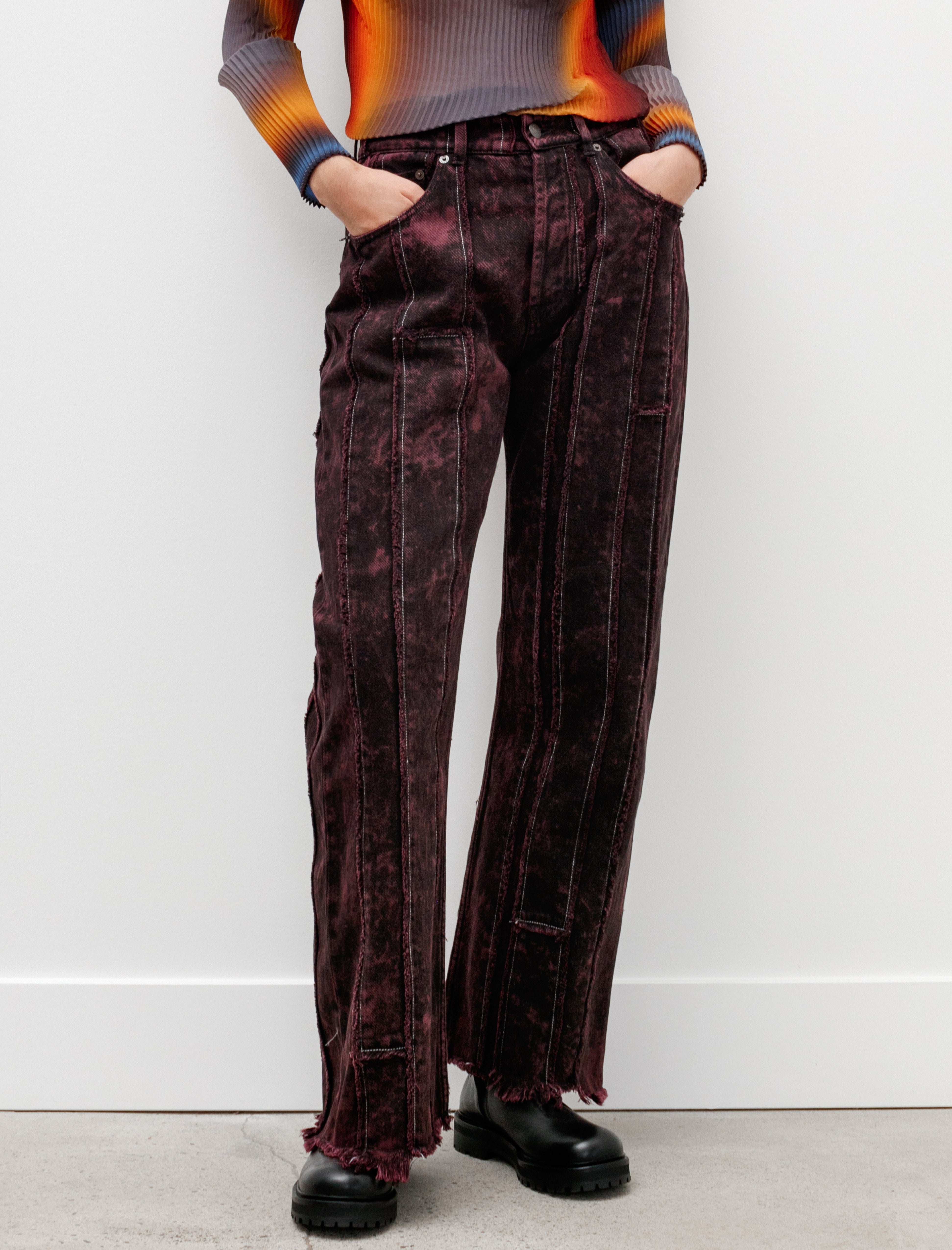 Acne Studios 2021 Loose Fit Jeans Black/Red Wine