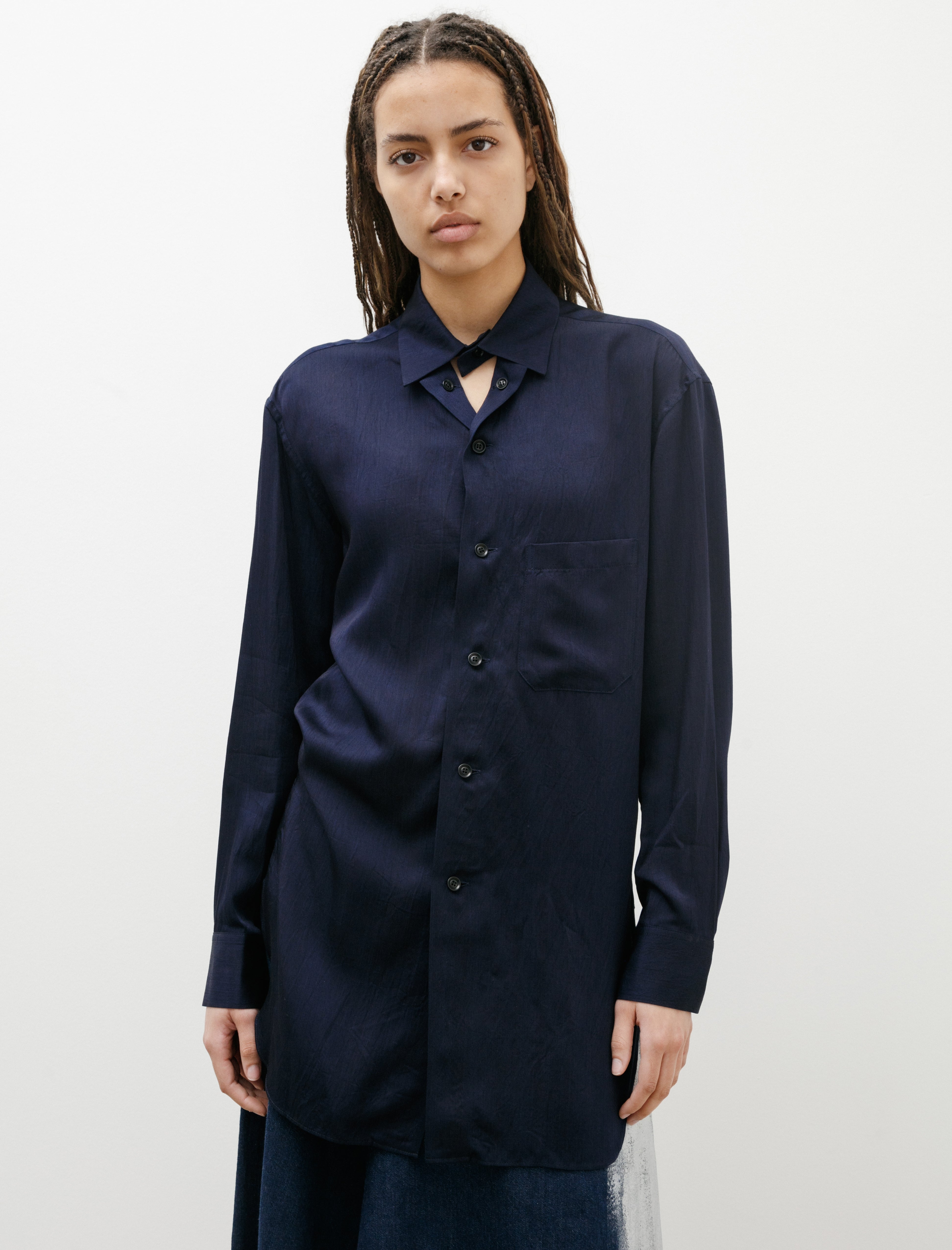Y's by Yohji Yamamoto Keyhole Work Shirt Indigo