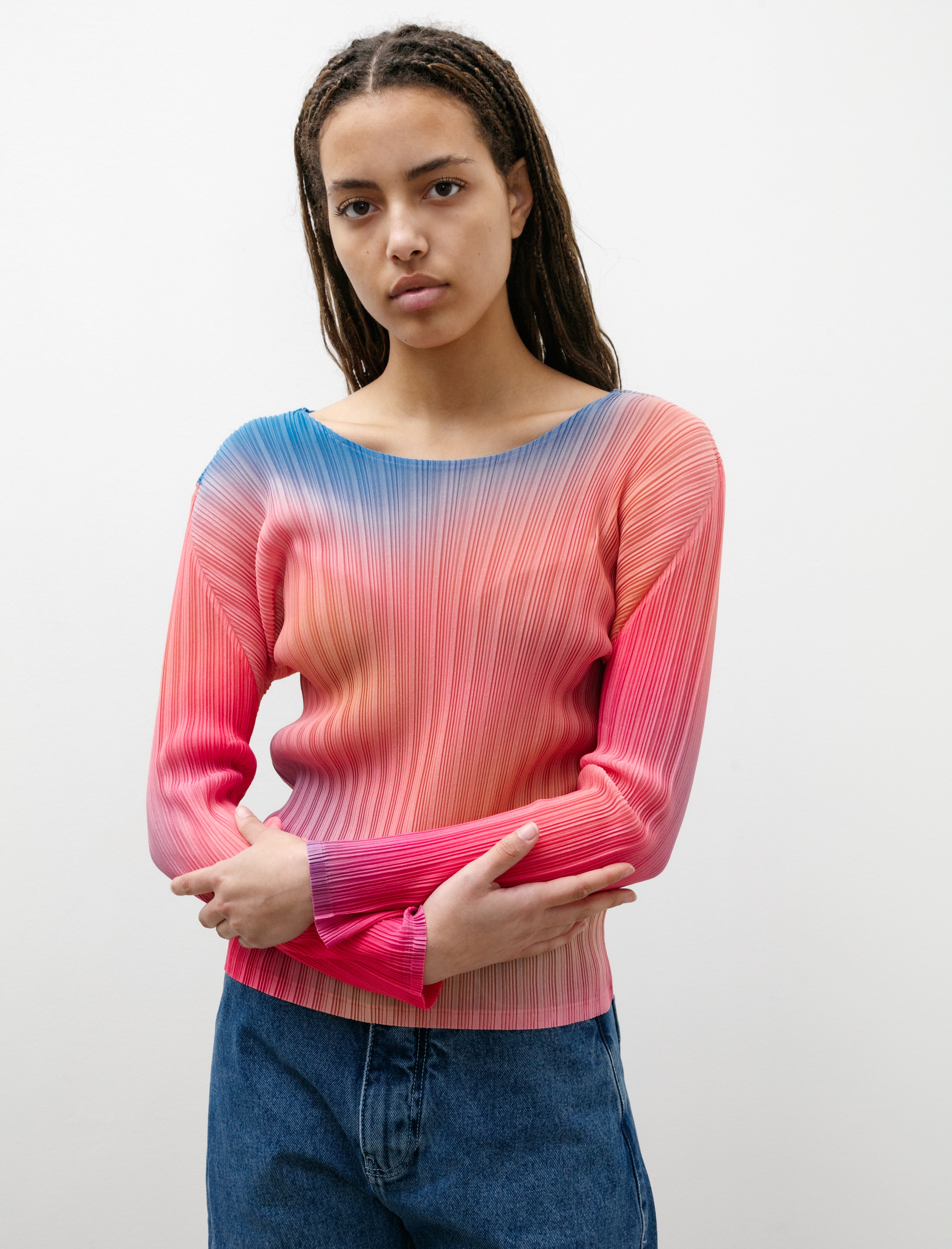 Pleats Please by Issey Miyake Melty Rib Pullover Pink