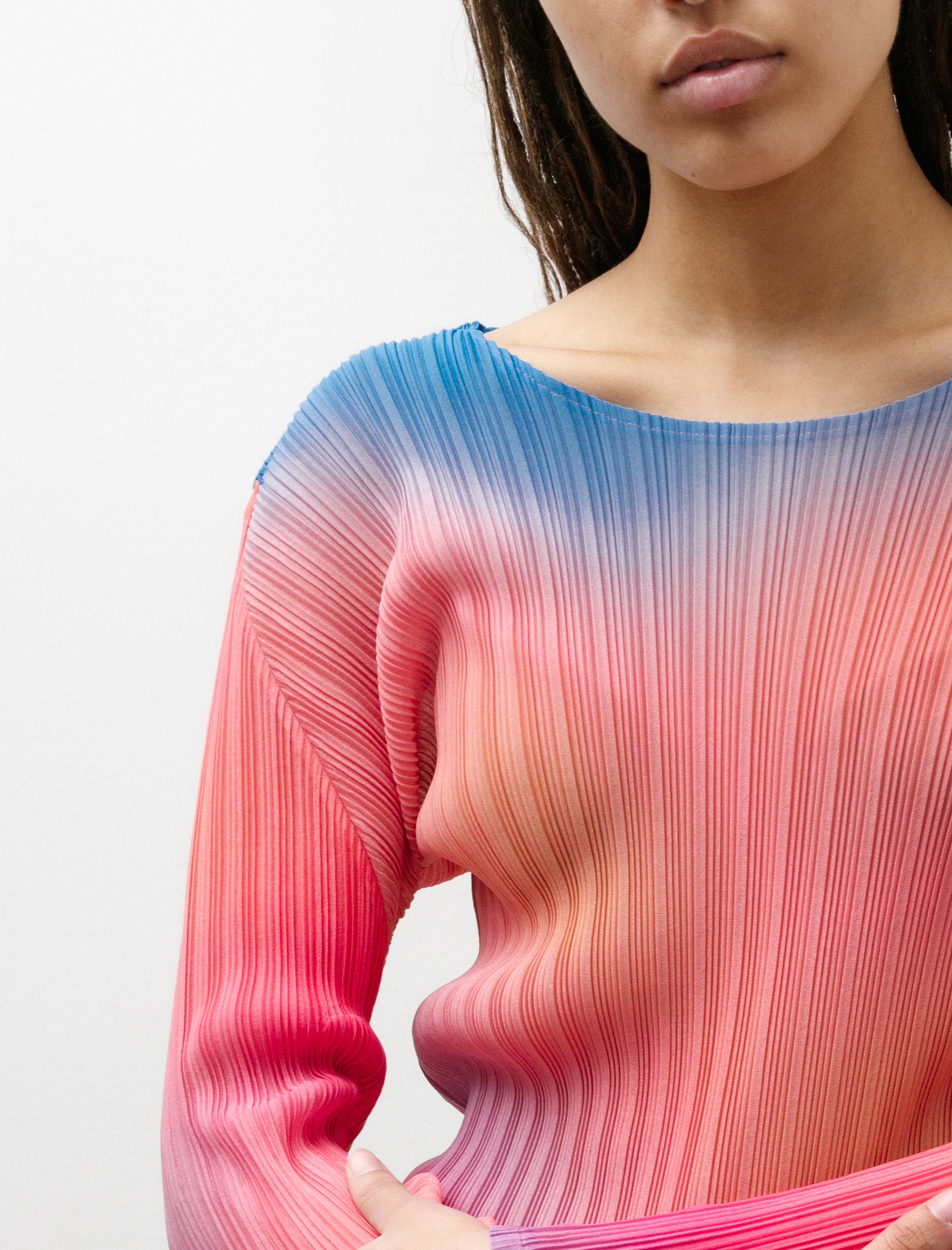Pleats Please by Issey Miyake Melty Rib Pullover Pink