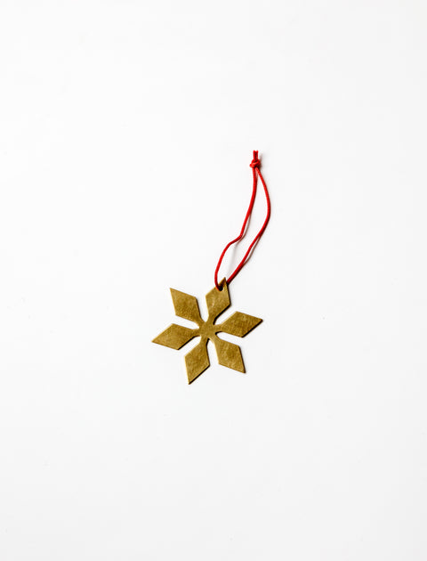 Fog Linen Brass Ornament Snowflake C