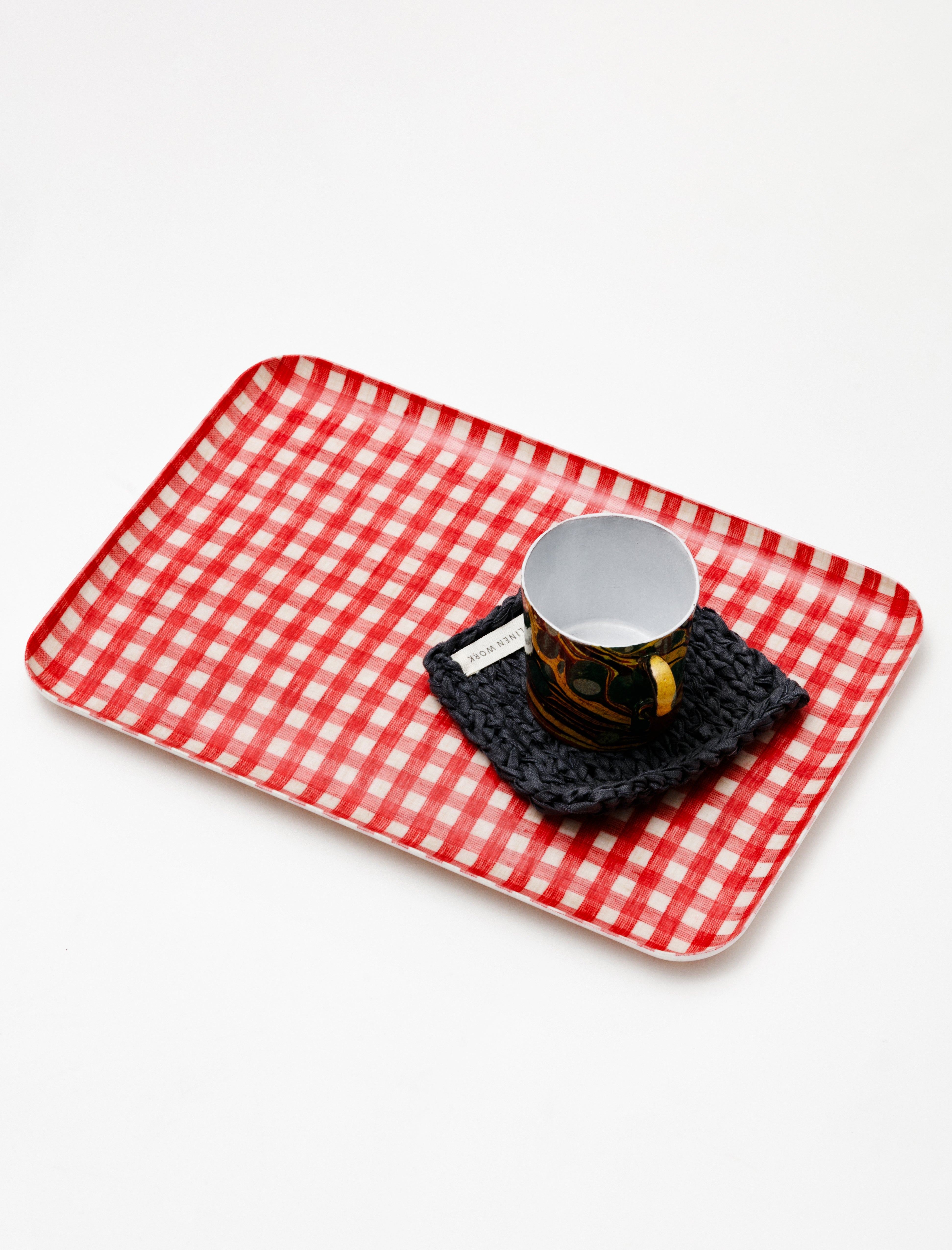 Fog Linen Linen Coating Tray (L) Anne Check