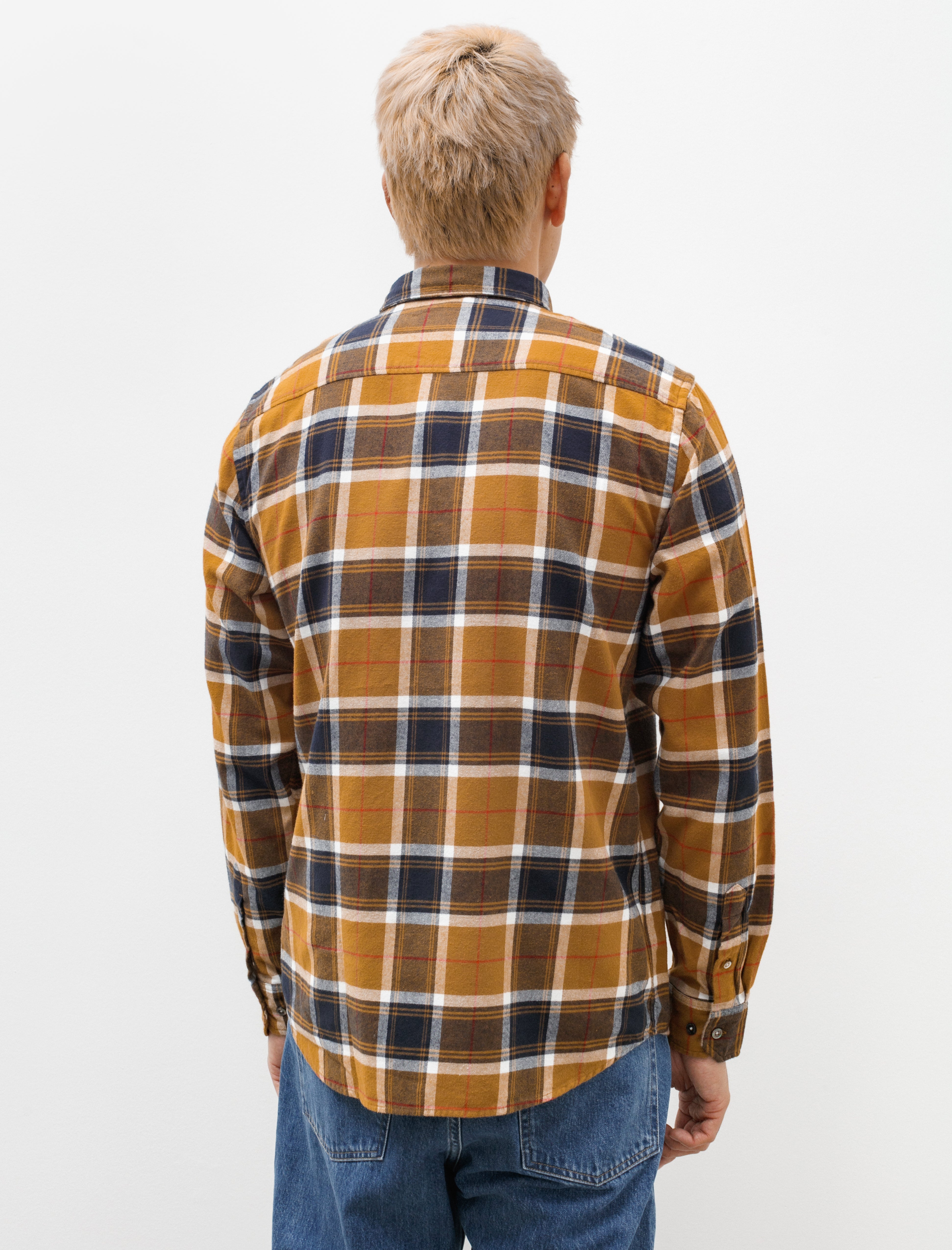 Norse Projects Anton Organic Flannel Check Shirt Cumin Yellow