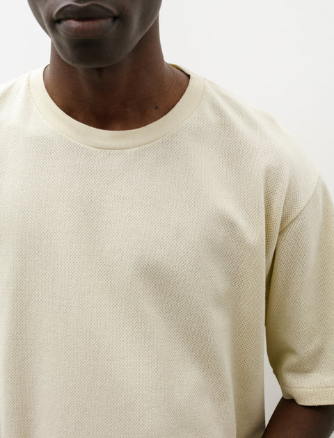 Auralee Cotton Mesh Dyed Tee Ivory