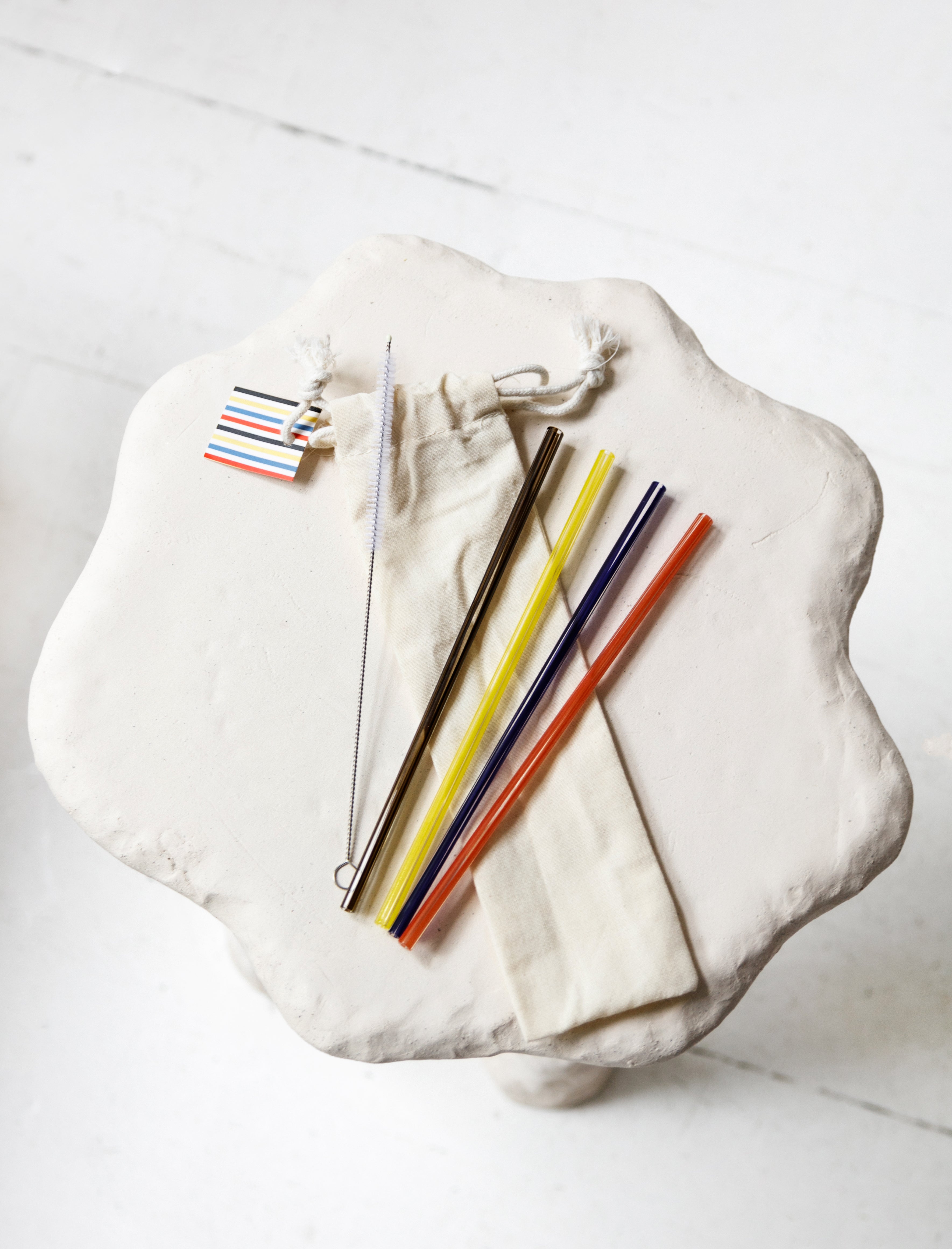 Fredericks and Mae Striped Glass Straws