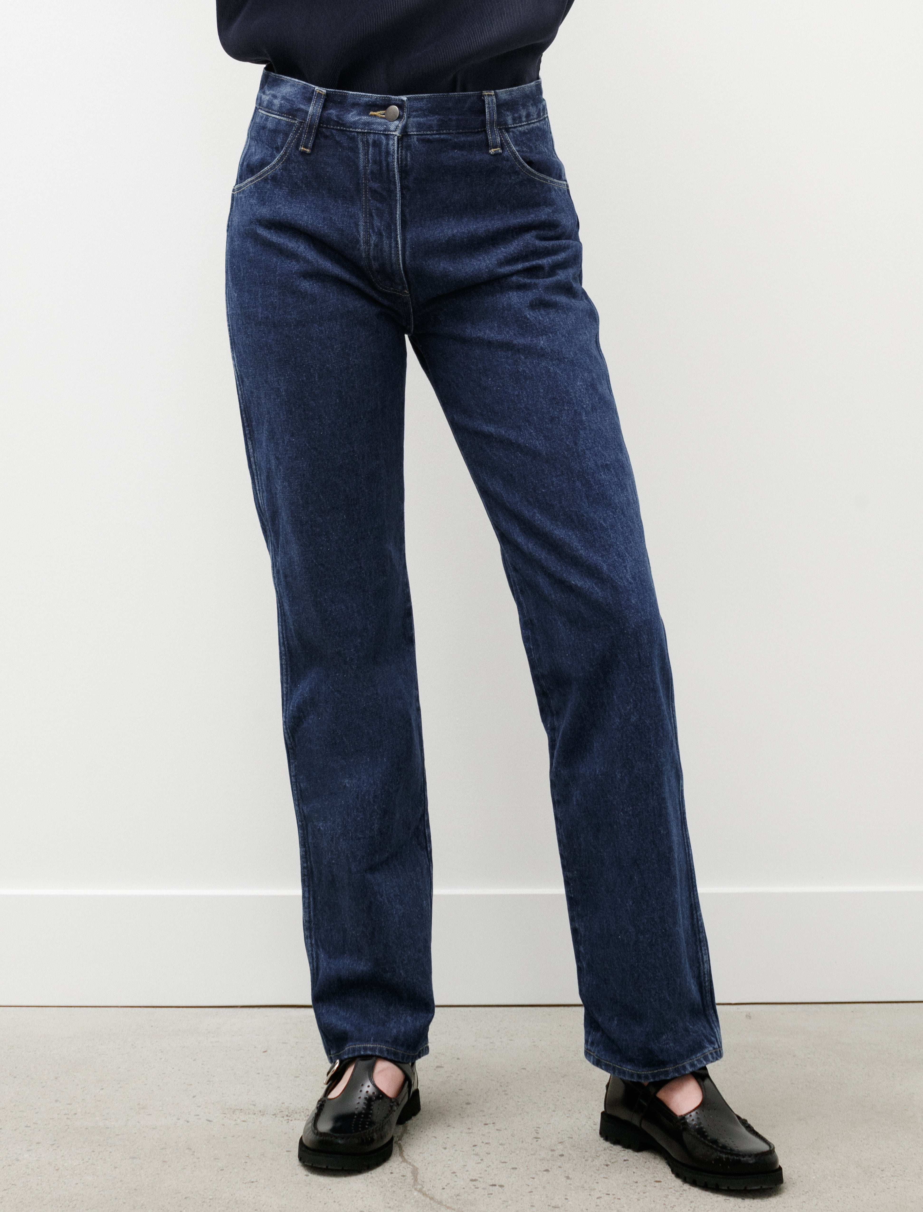 Studio Nicholson Aral Raised Twill Denim Indigo Wash