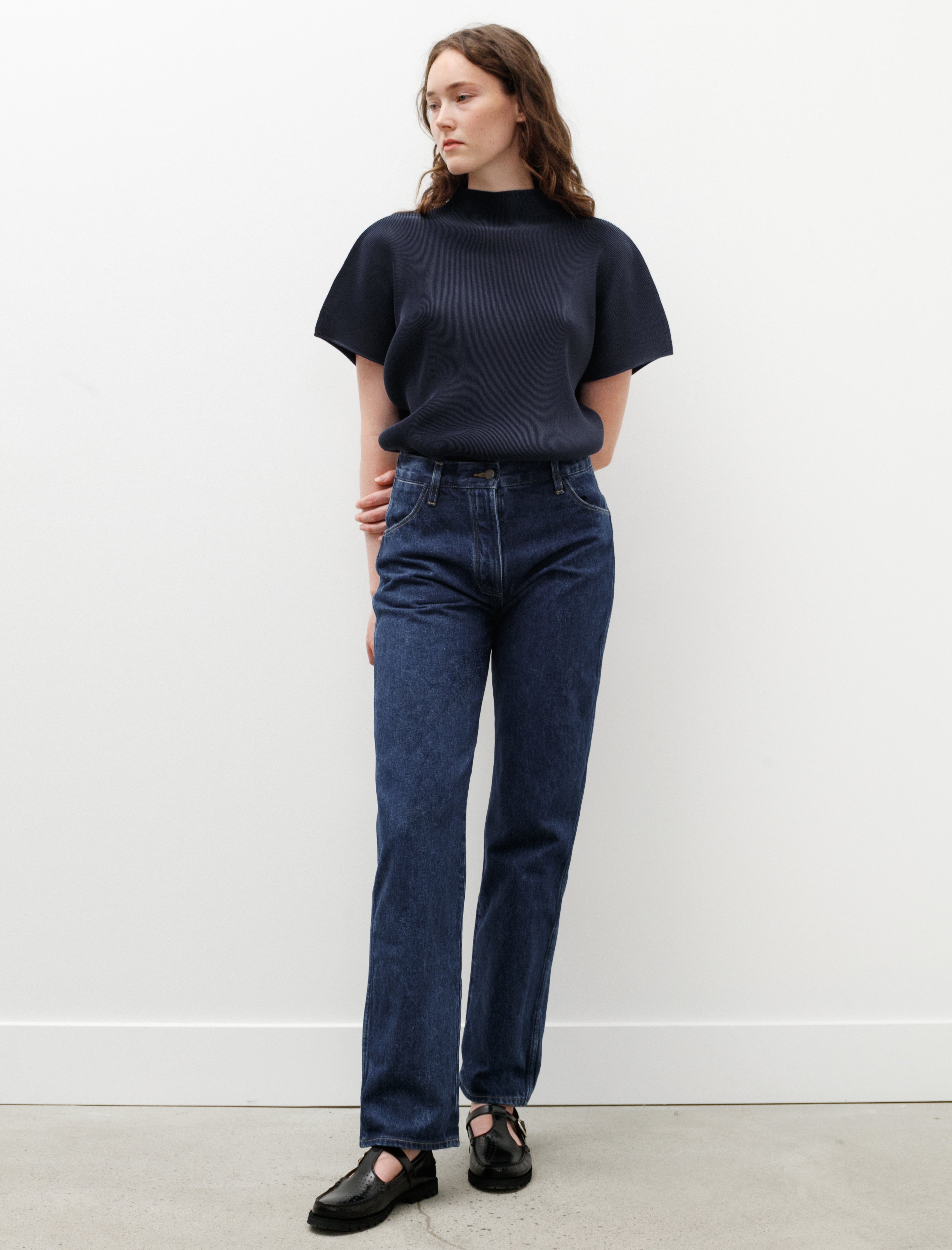 Studio Nicholson Aral Raised Twill Denim Indigo Wash