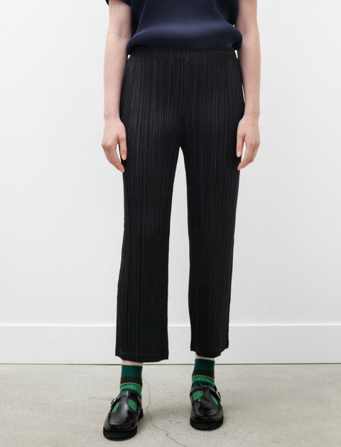 Pleats Please by Issey Miyake Thicker Bottoms Wider Pants Black