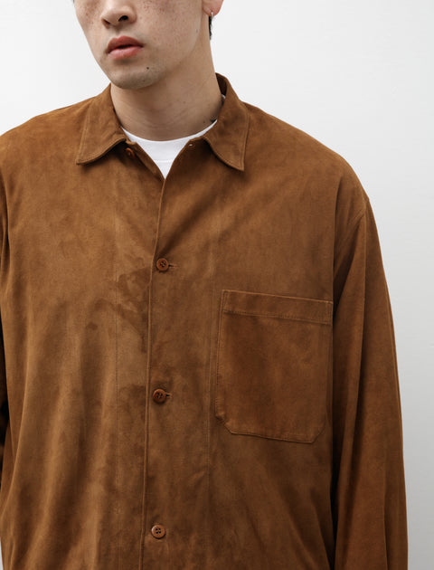 Comoli Suede Shirt Jacket Brown