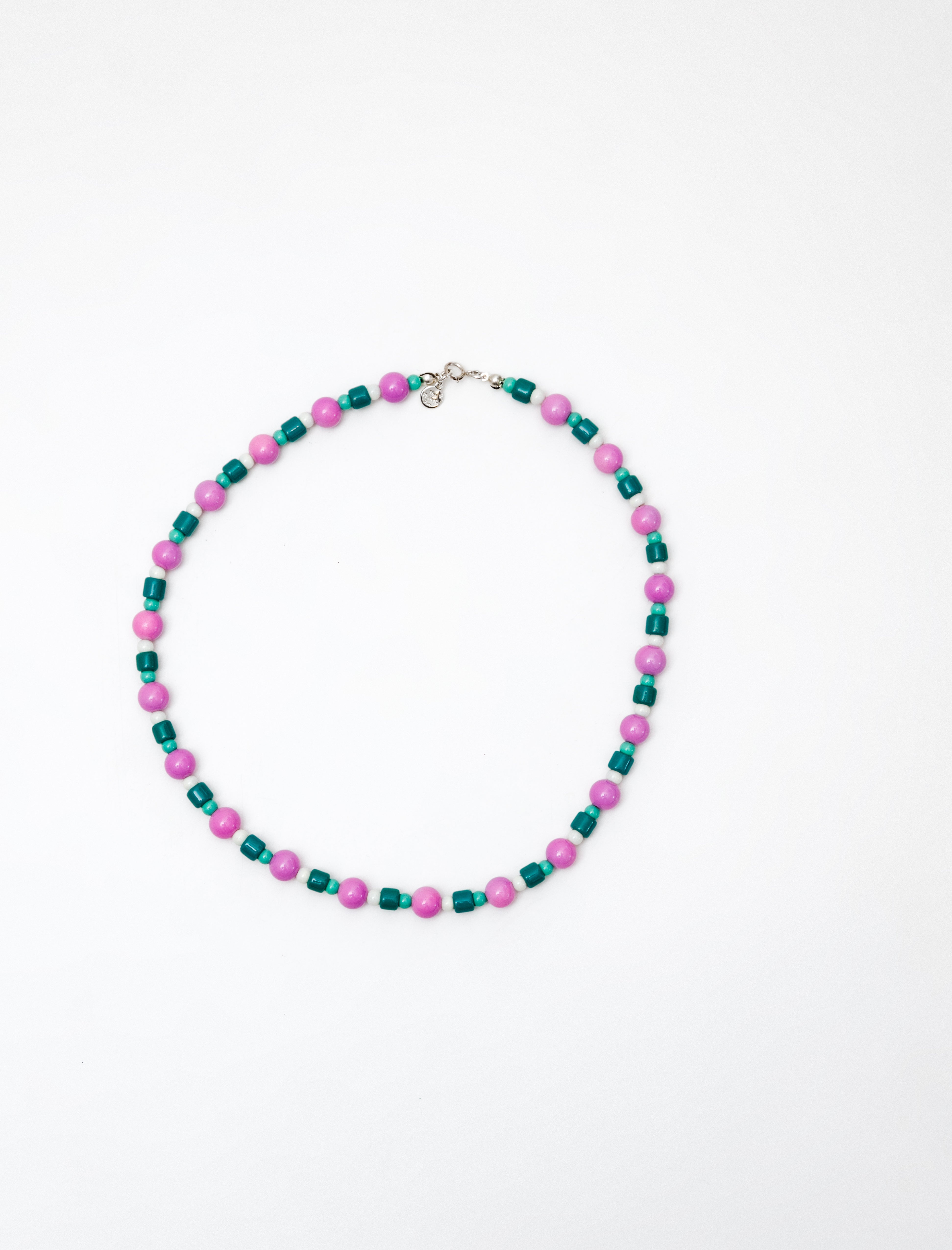 The Planet Sun Colour Blocking Beads Collar Violet/Green