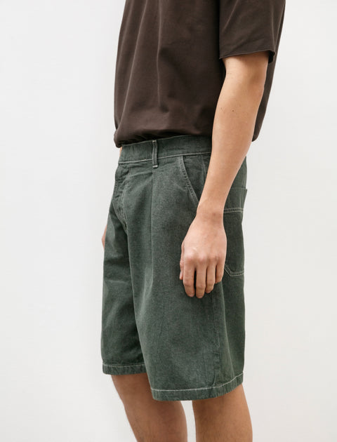Arpenteur Page Shorts Stone Washed Denim Green