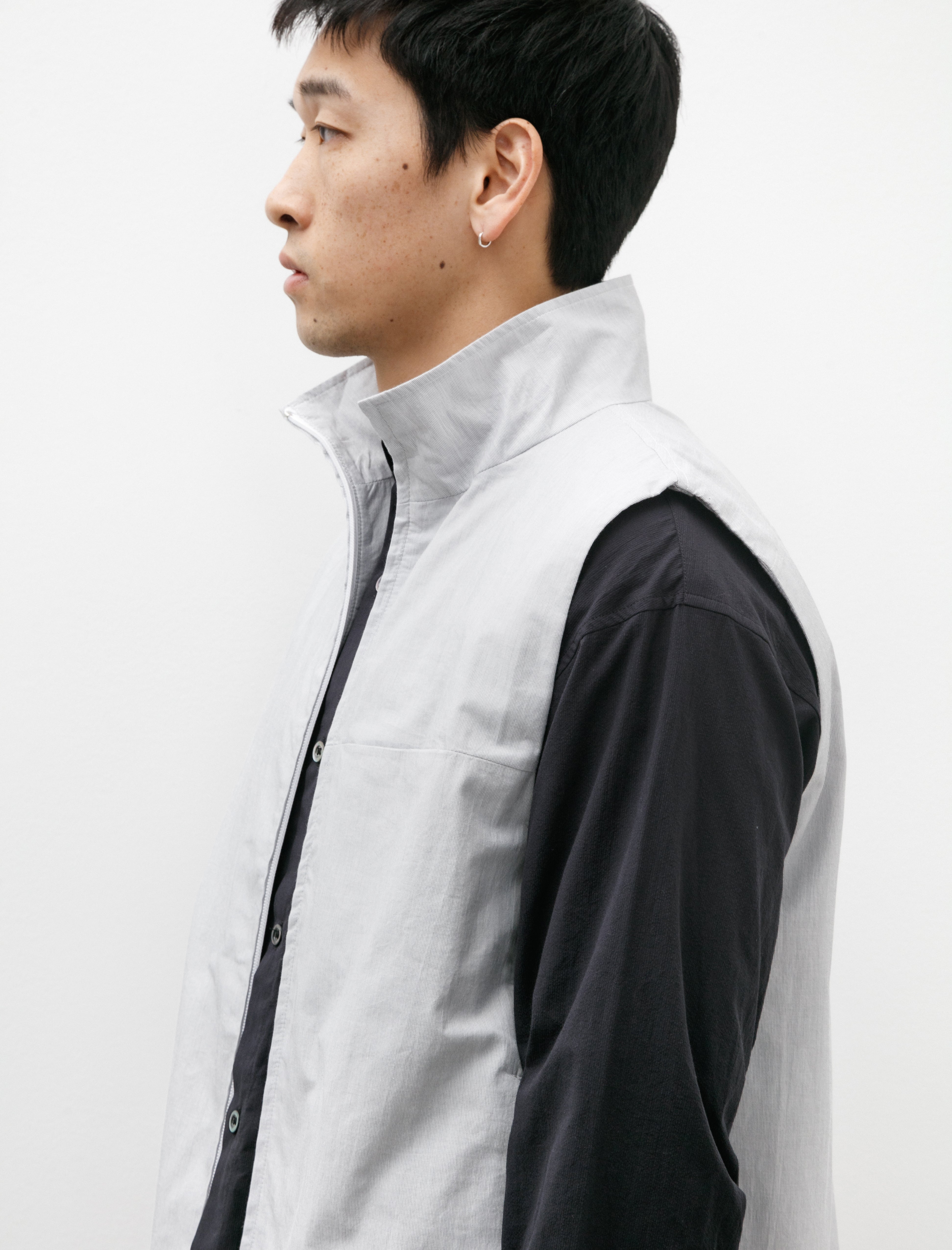 Arpenteur Track Vest Mini Seersucker Grey