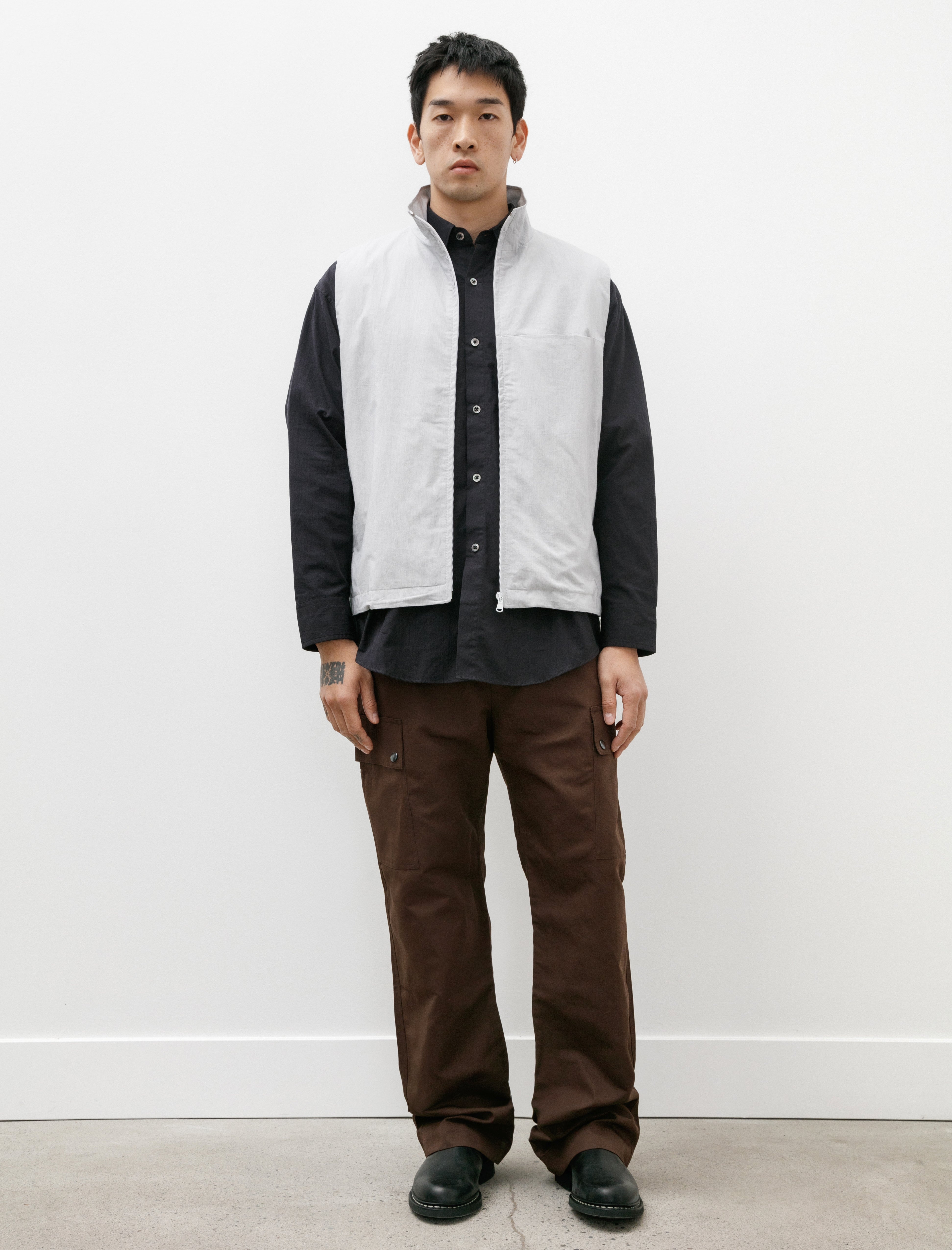 Arpenteur Track Vest Mini Seersucker Grey