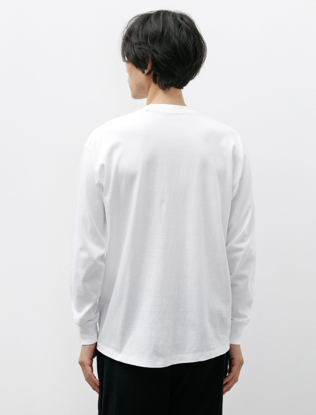 Comoli Cotton Jersey Long Sleeve T-Shirt White – Neighbour