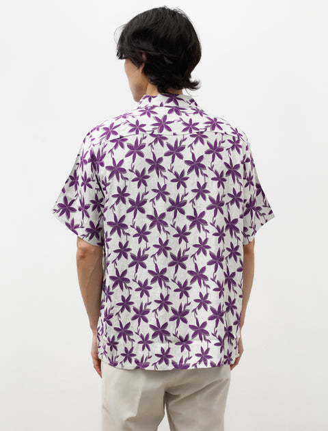 Needles S/S One-Up Shirt Floral Jacquard Off White