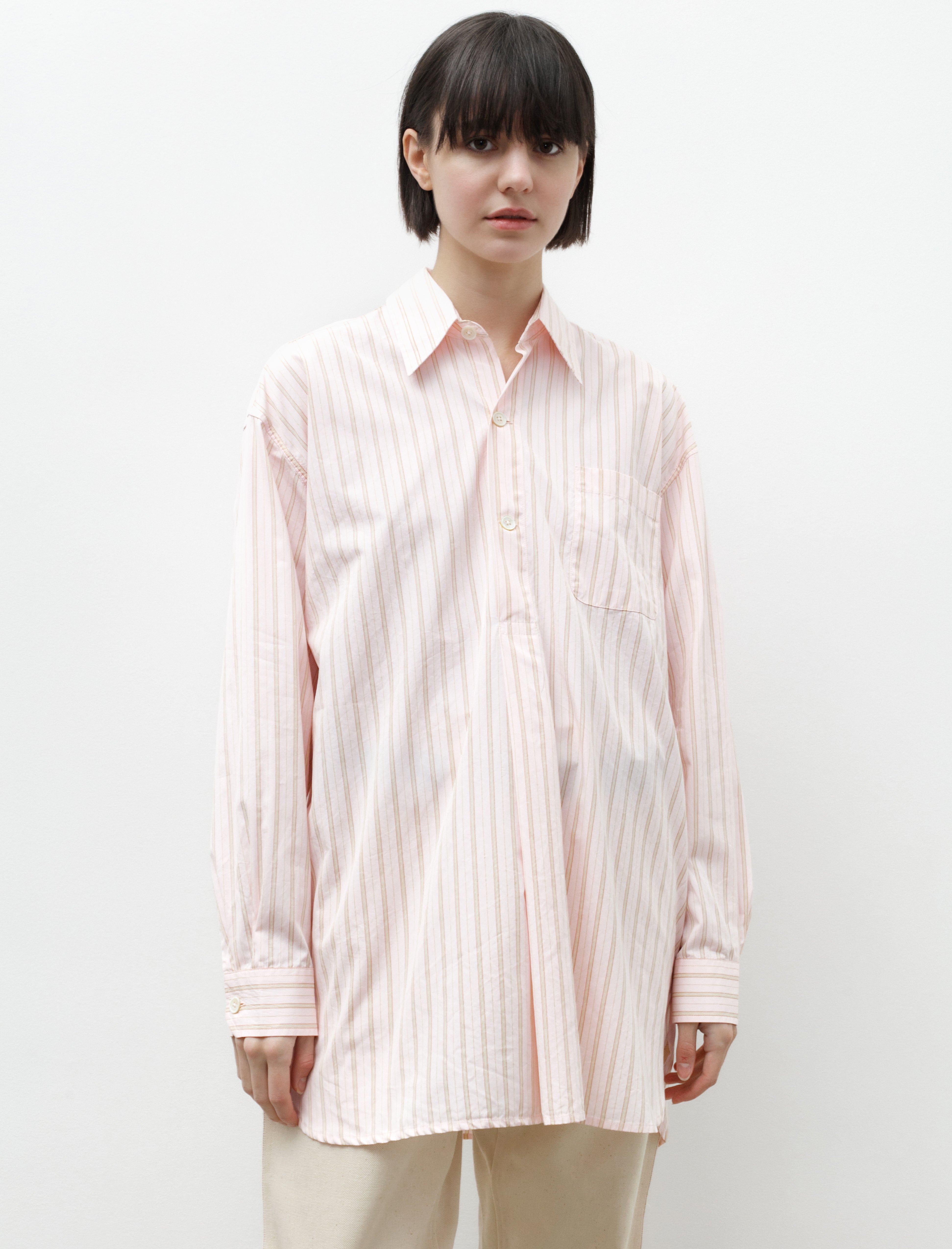 Our Legacy Popover Shirt Pink Business Stripe