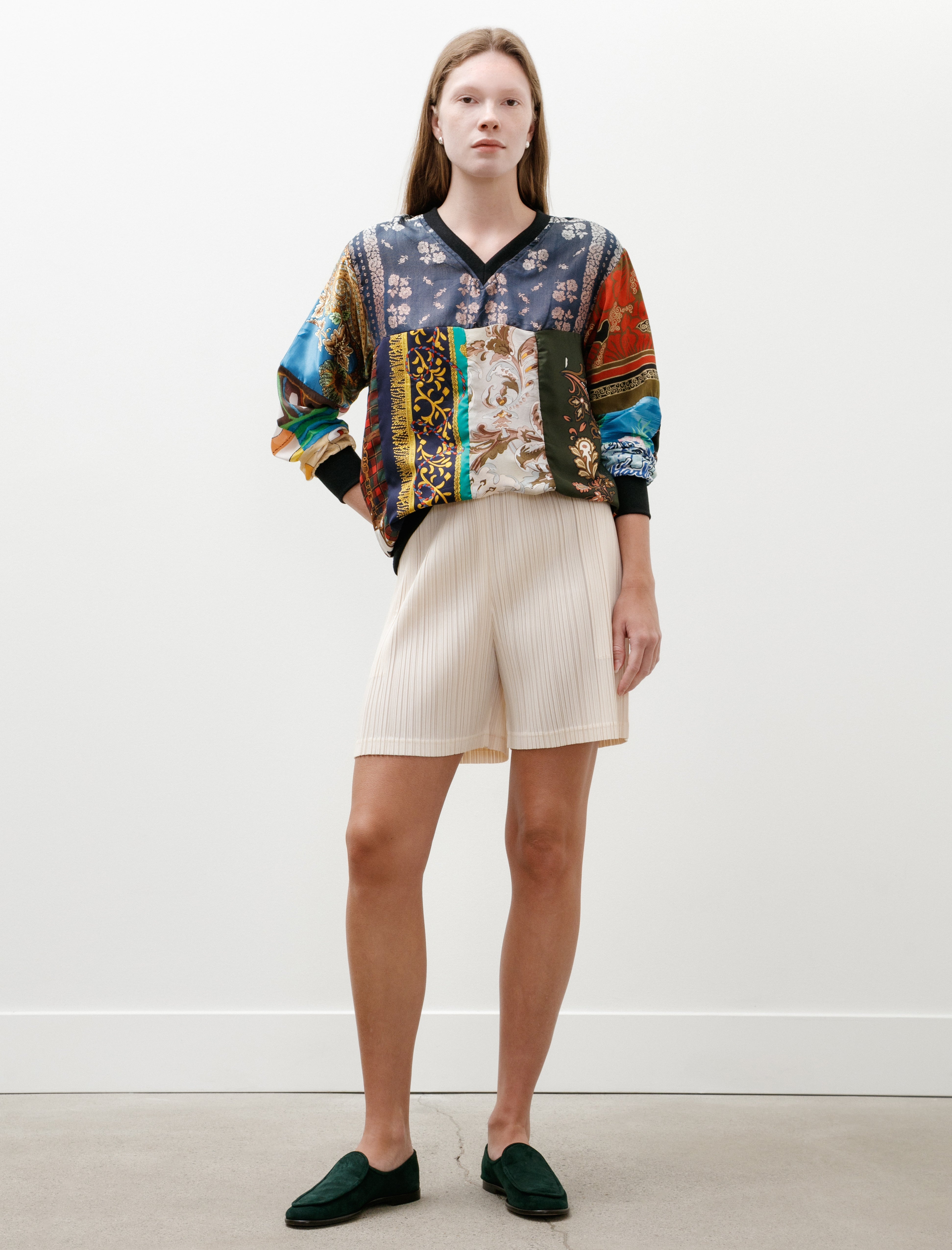 Pleats Please by Issey Miyake Loop Bottoms Shorts Light Beige