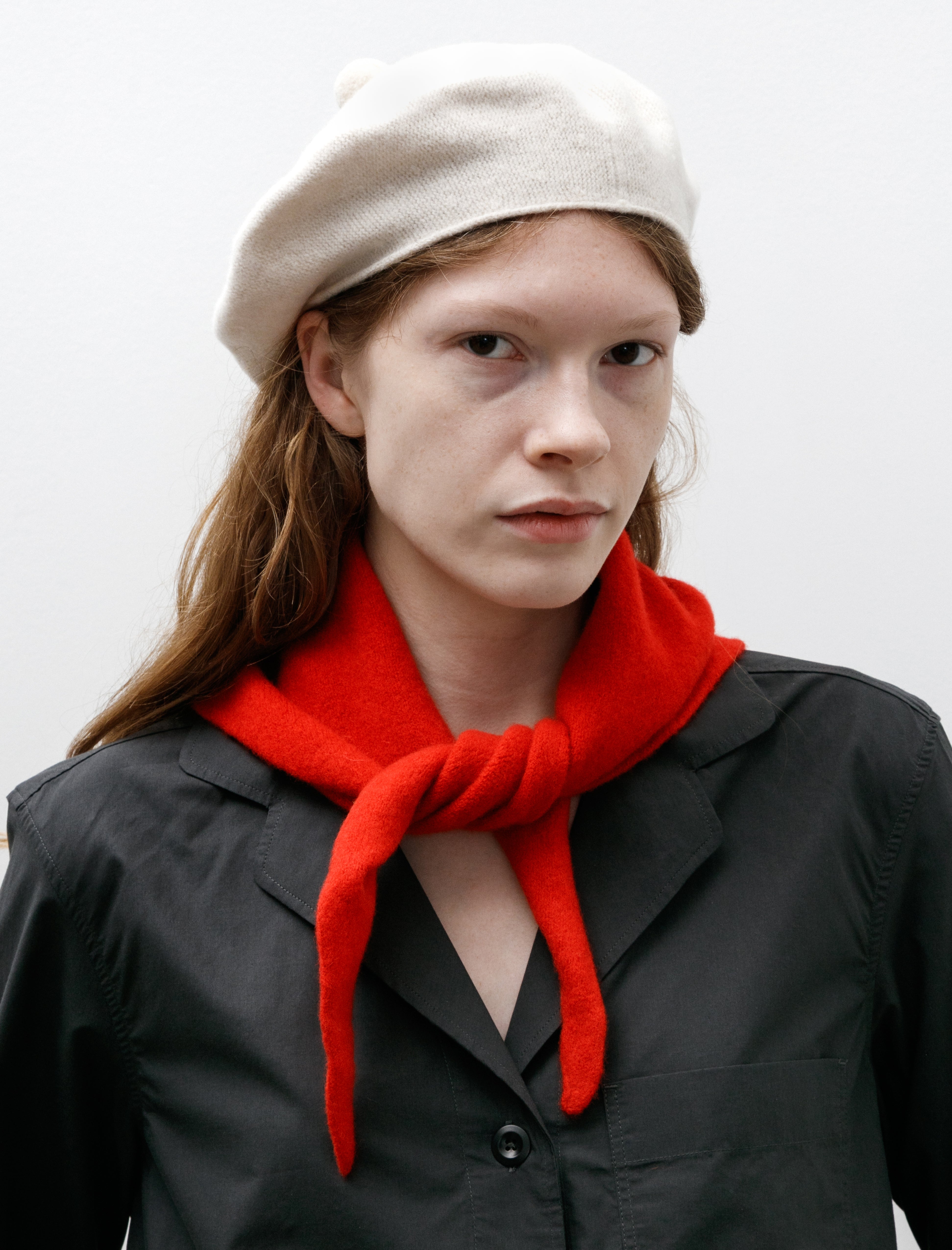 Margaret Howell Felted Pompom Beret Cream